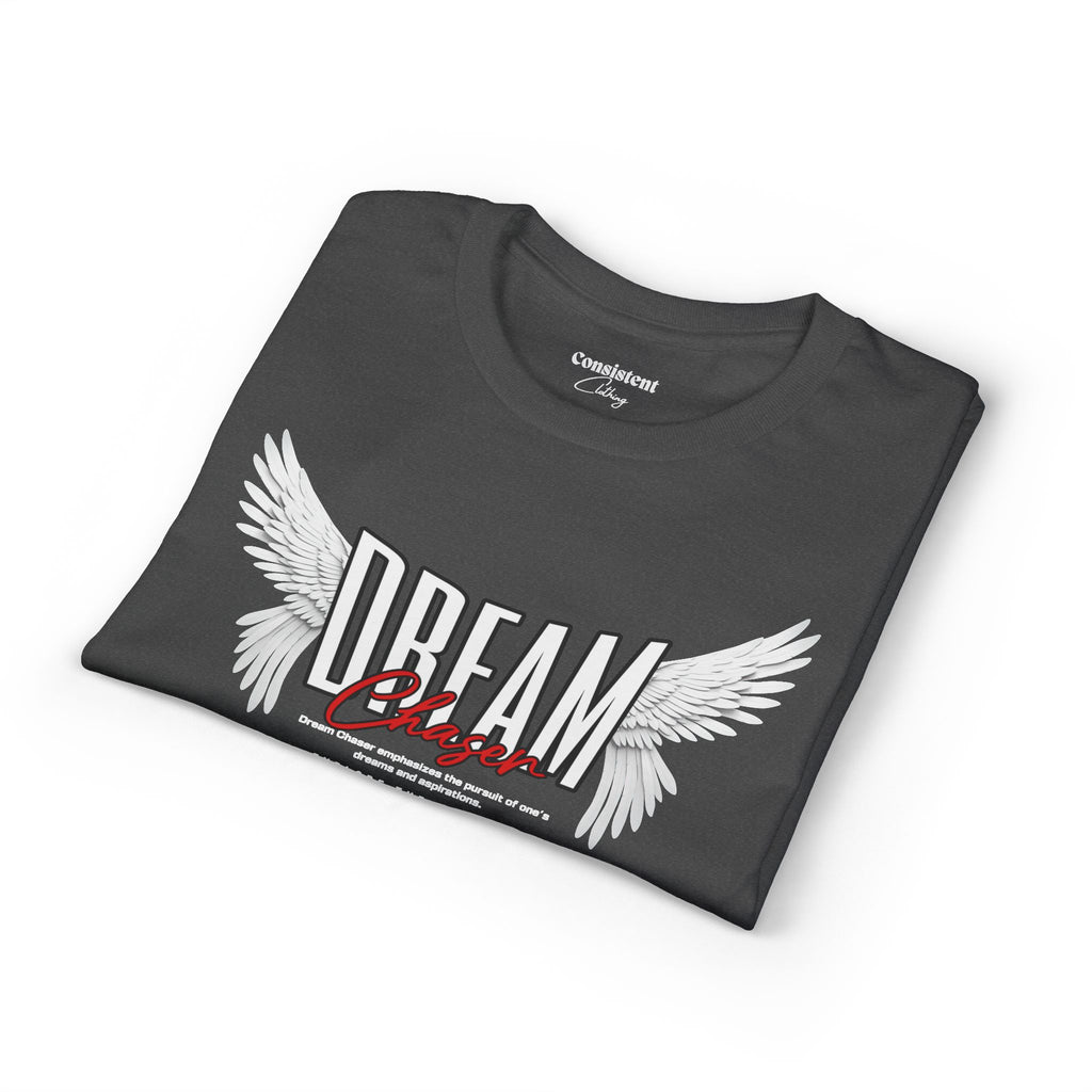 Dream Chaser T-Shirt — Angel Wings Motivational Graphic Tee