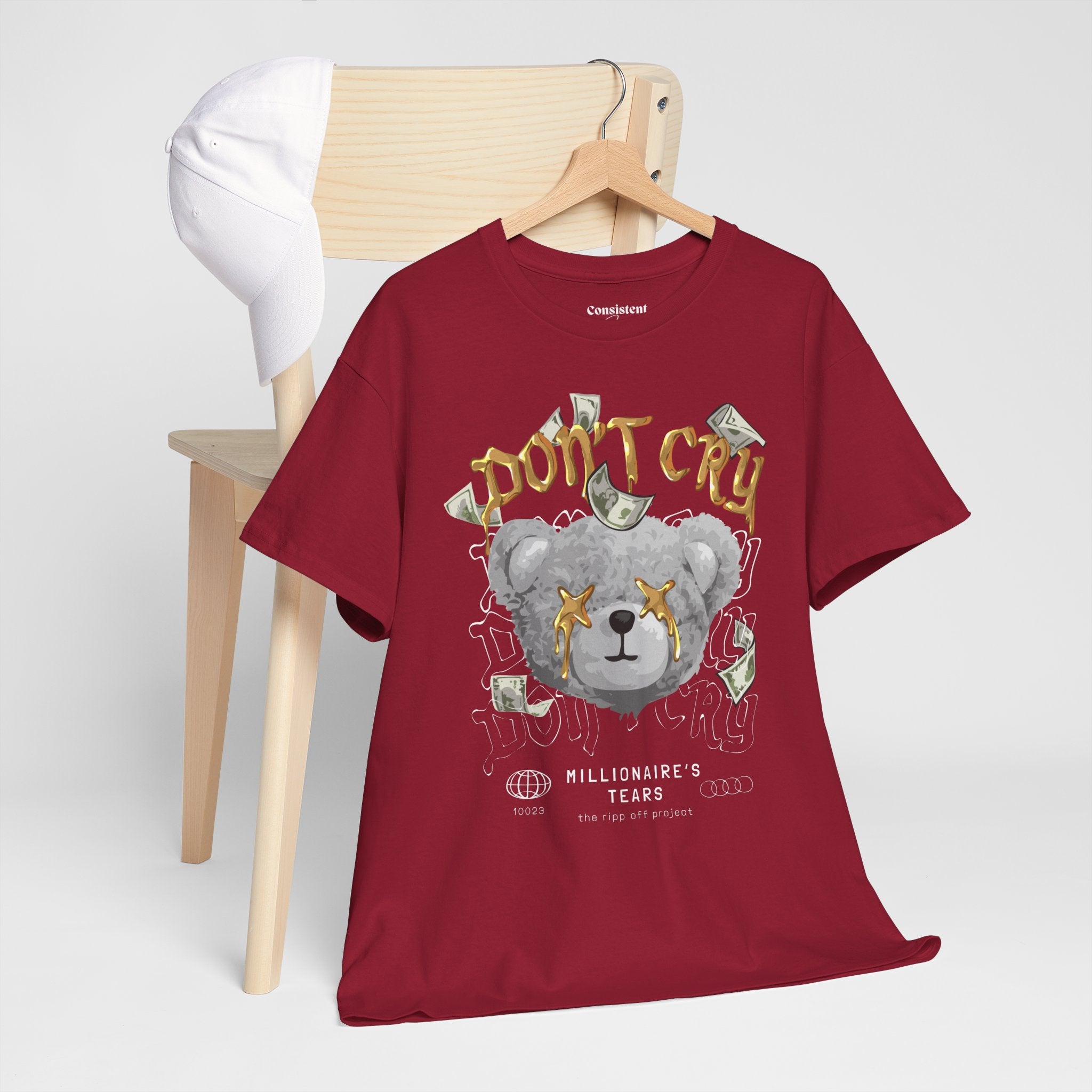 Don't Cry Teddy Graphic Tee — "Millionaire's Tears" Streetwear T-Shirt