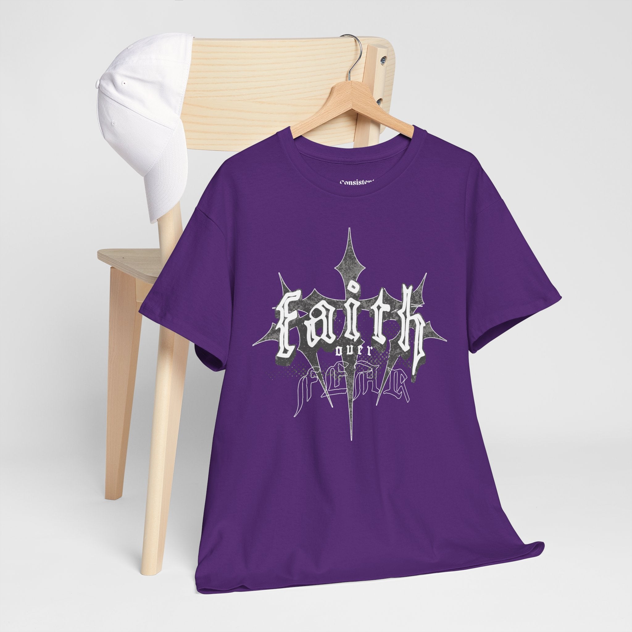 Faith Over Fear Graphic Tee — Dark Metal Band Style Shirt
