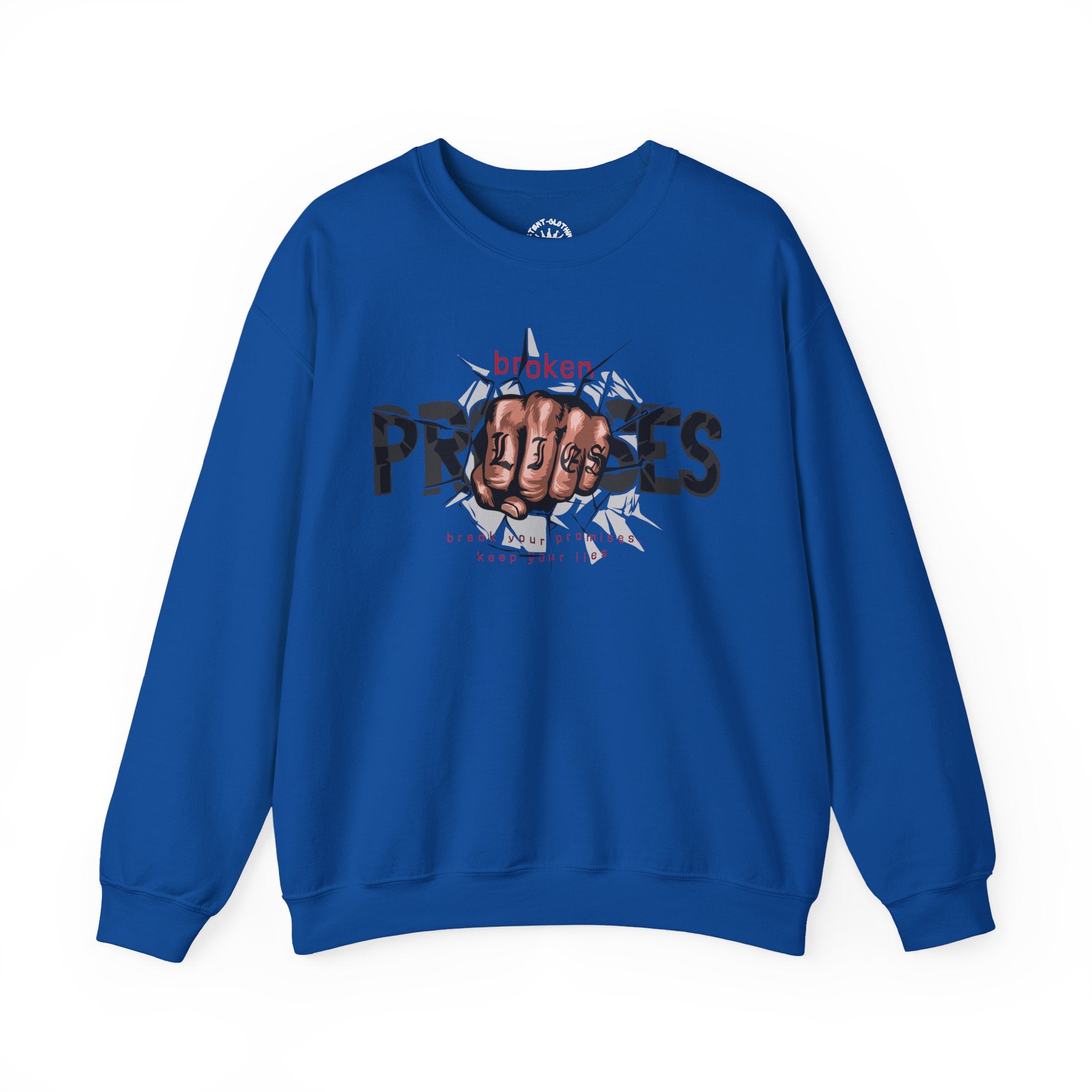 Crewneck Sweatshirt - 'Broken Promises' Graphic Fist Design