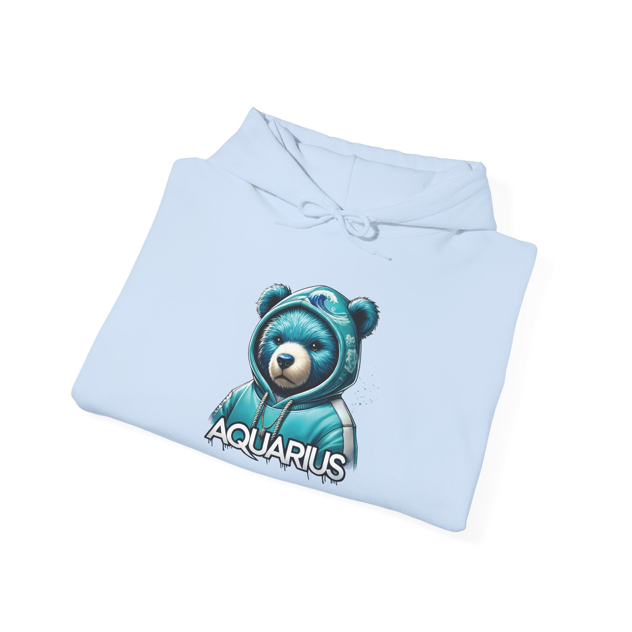 Aquarius Teddy Bear Hoodie | Zodiac Bear Graphic Sweatshirt