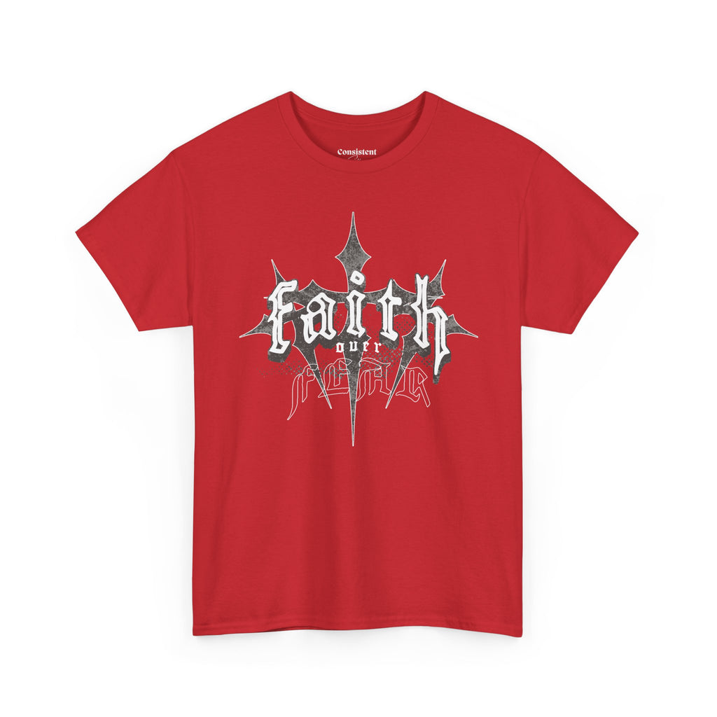 Faith Over Fear Graphic Tee — Dark Metal Band Style Shirt