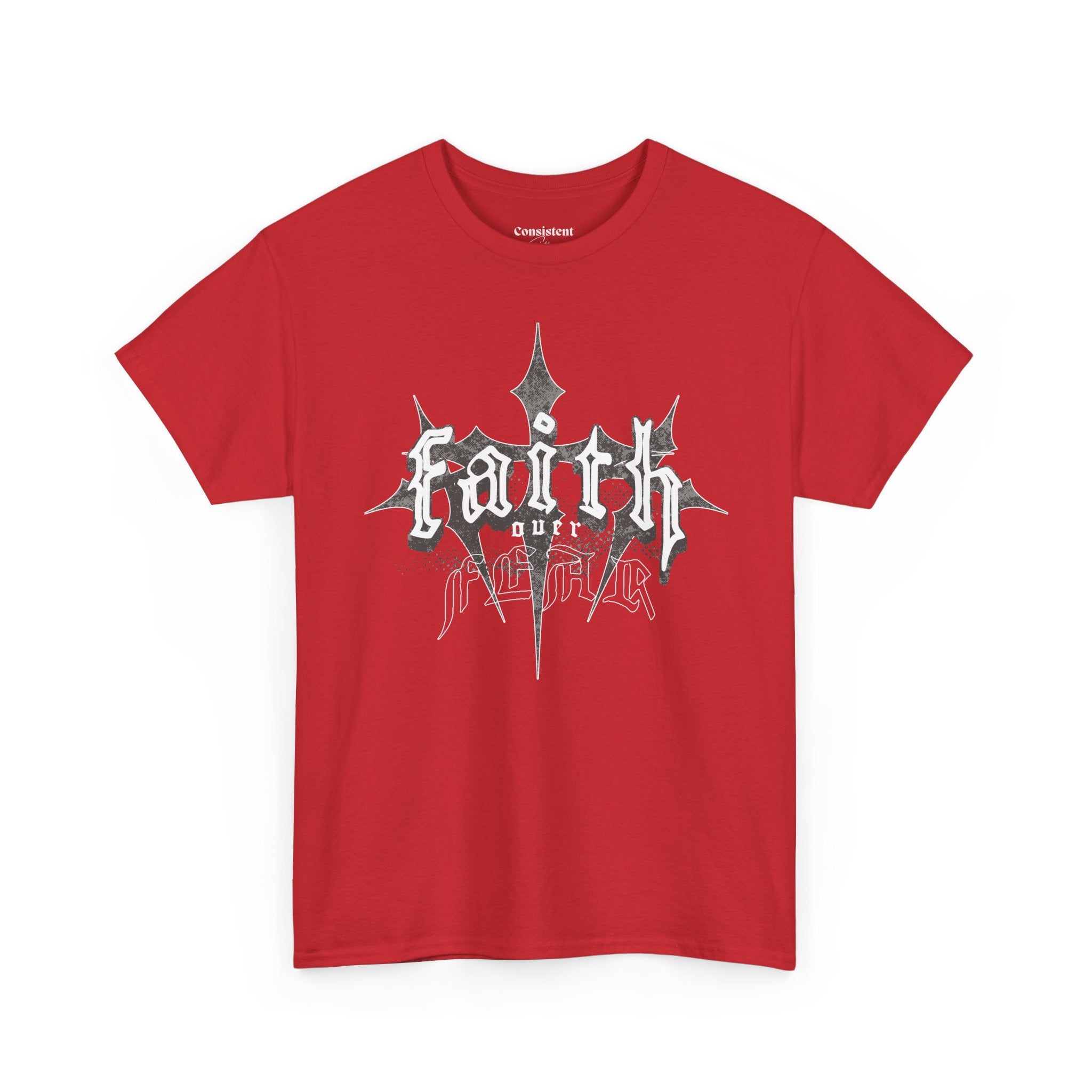 Faith Over Fear Graphic Tee — Dark Metal Band Style Shirt