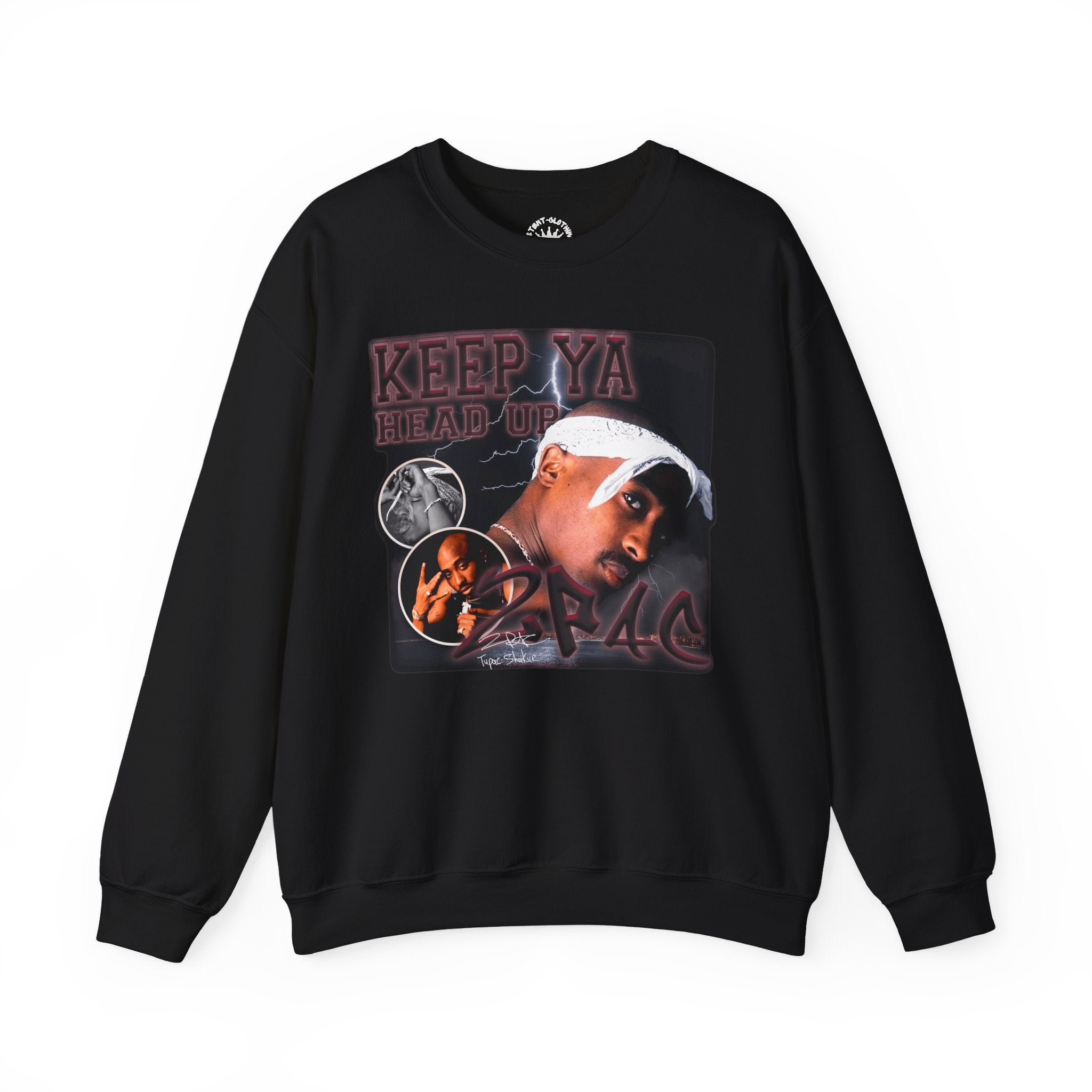 Retro Hip-Hop Graphic Sweatshirt — Keep Ya Head Up Design