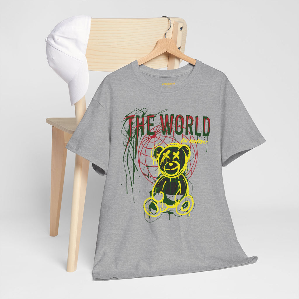 The World Is Mine Teddy Tee — Grunge Teddy Bear Graphic T-Shirt