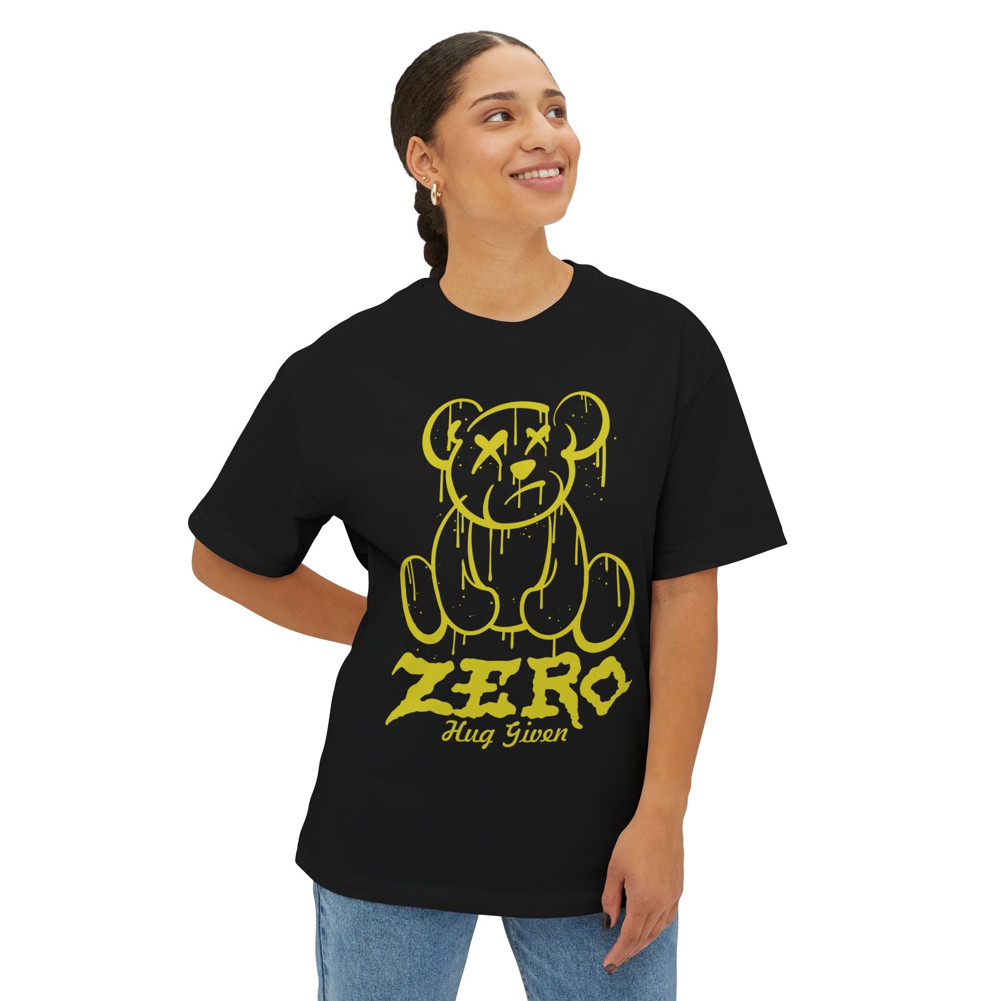 Graphic Tee — Drip Teddy 'ZERO Hug Given' Streetwear Shirt