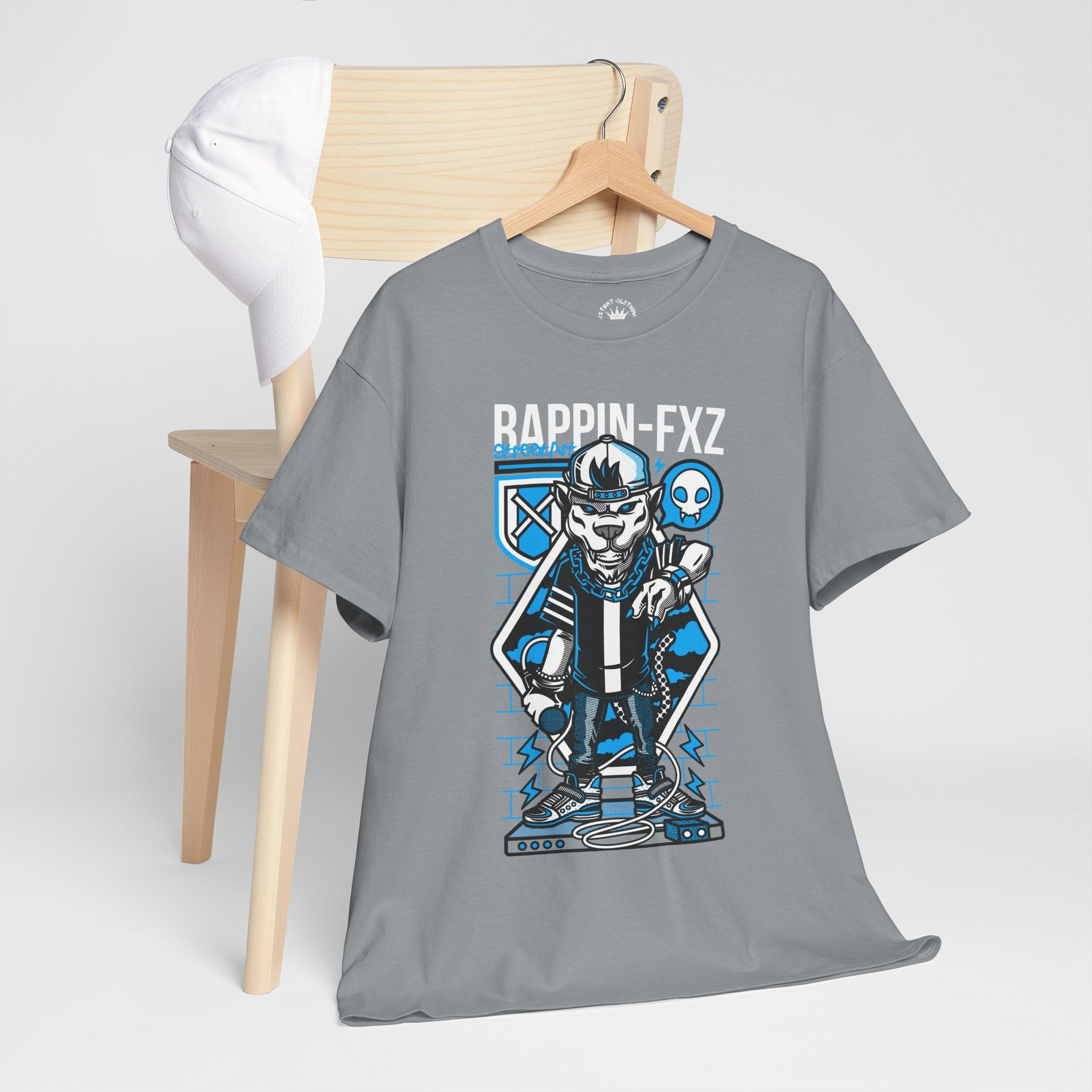 Rappin-FXZ Graphic Tee — Retro Cyberpunk DJ Skull T-Shirt