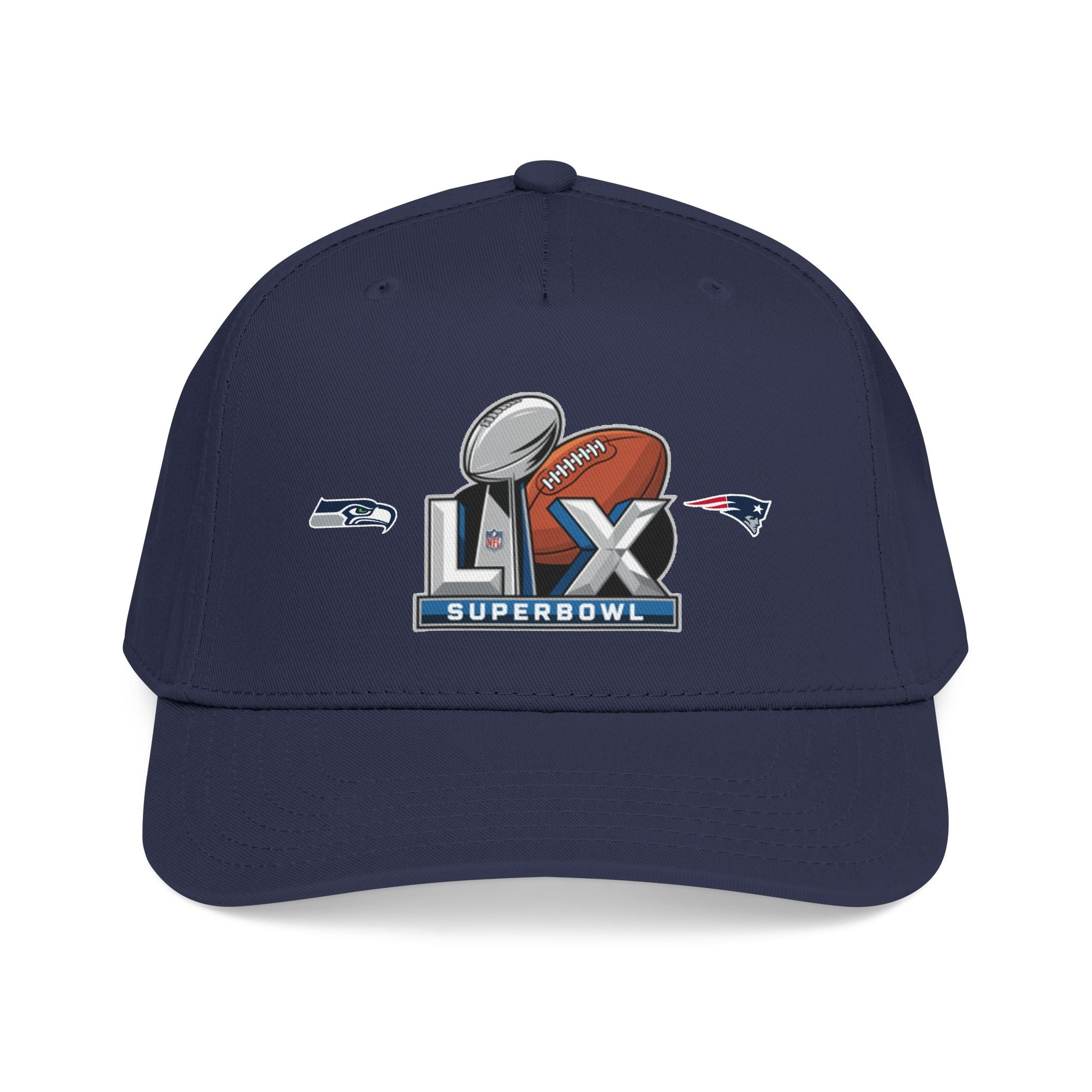 Super Bowl LX Football Logo Mid Profile Baseball Cap | Team Patch