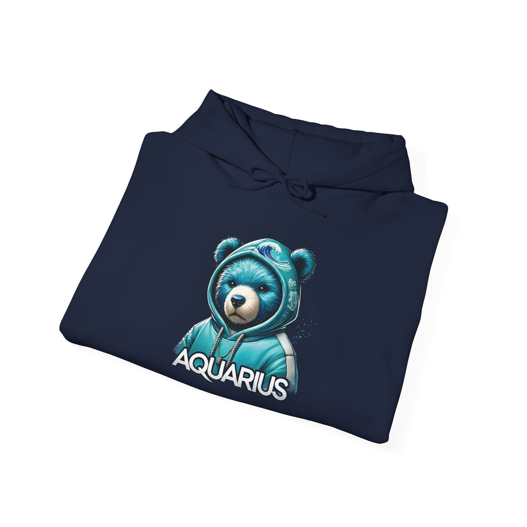 Aquarius Teddy Bear Hoodie | Zodiac Bear Graphic Sweatshirt