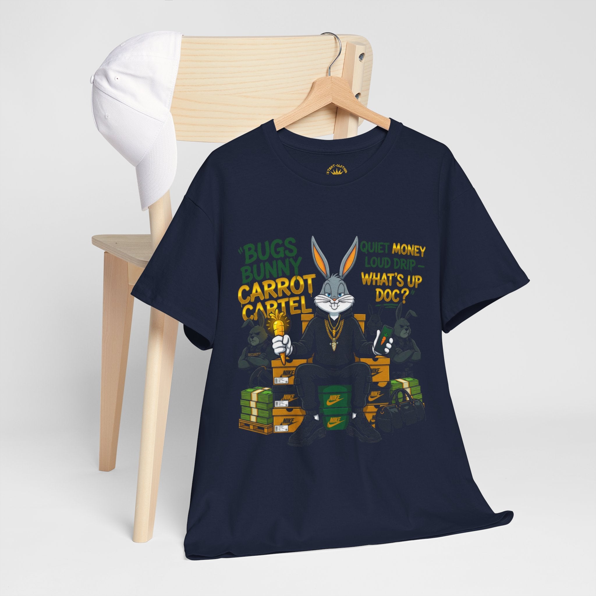 Bunny Carrot Cartel Graphic Tee – "What's Up Doc?" Money Heist Style T-Shirt