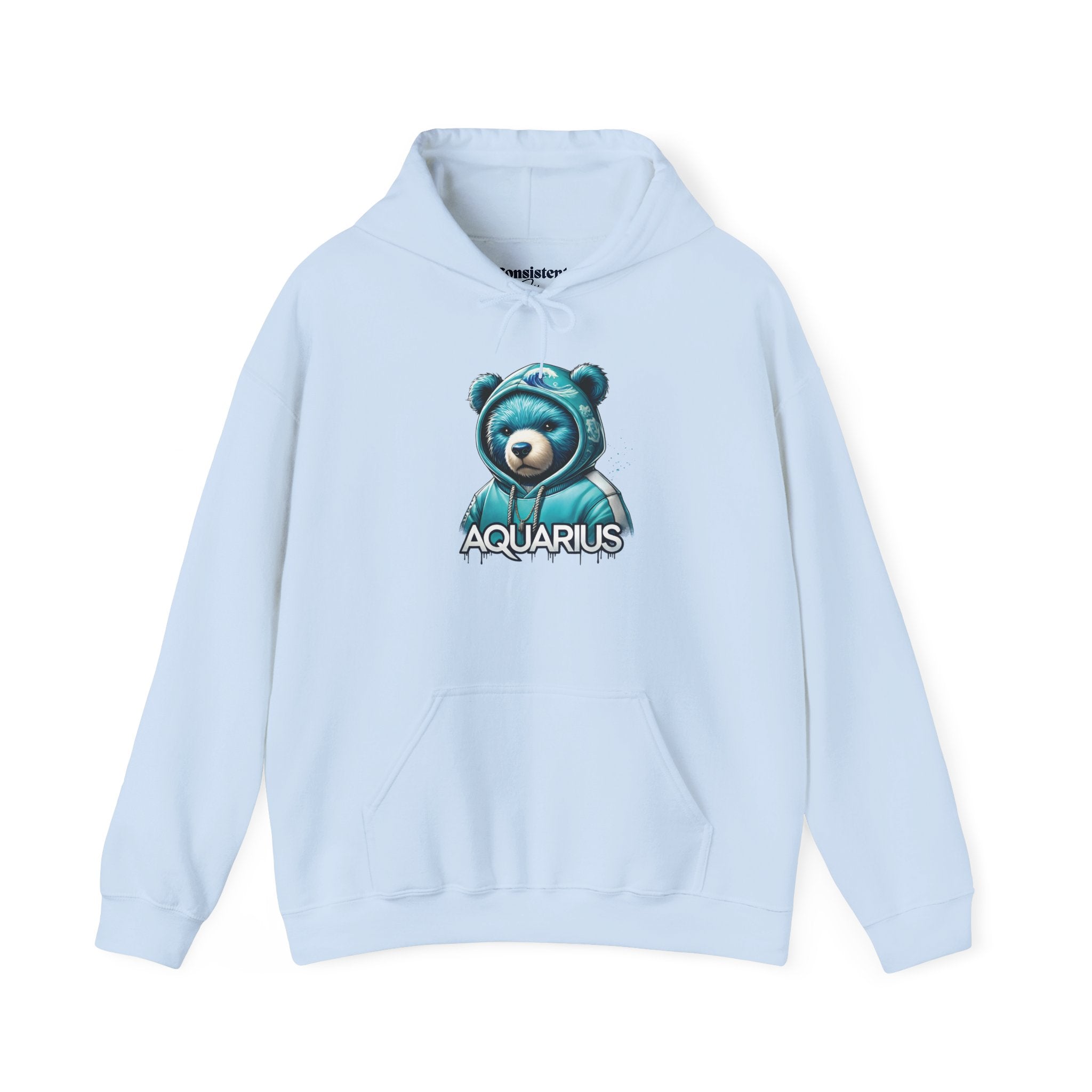 Aquarius Teddy Bear Hoodie | Zodiac Bear Graphic Sweatshirt