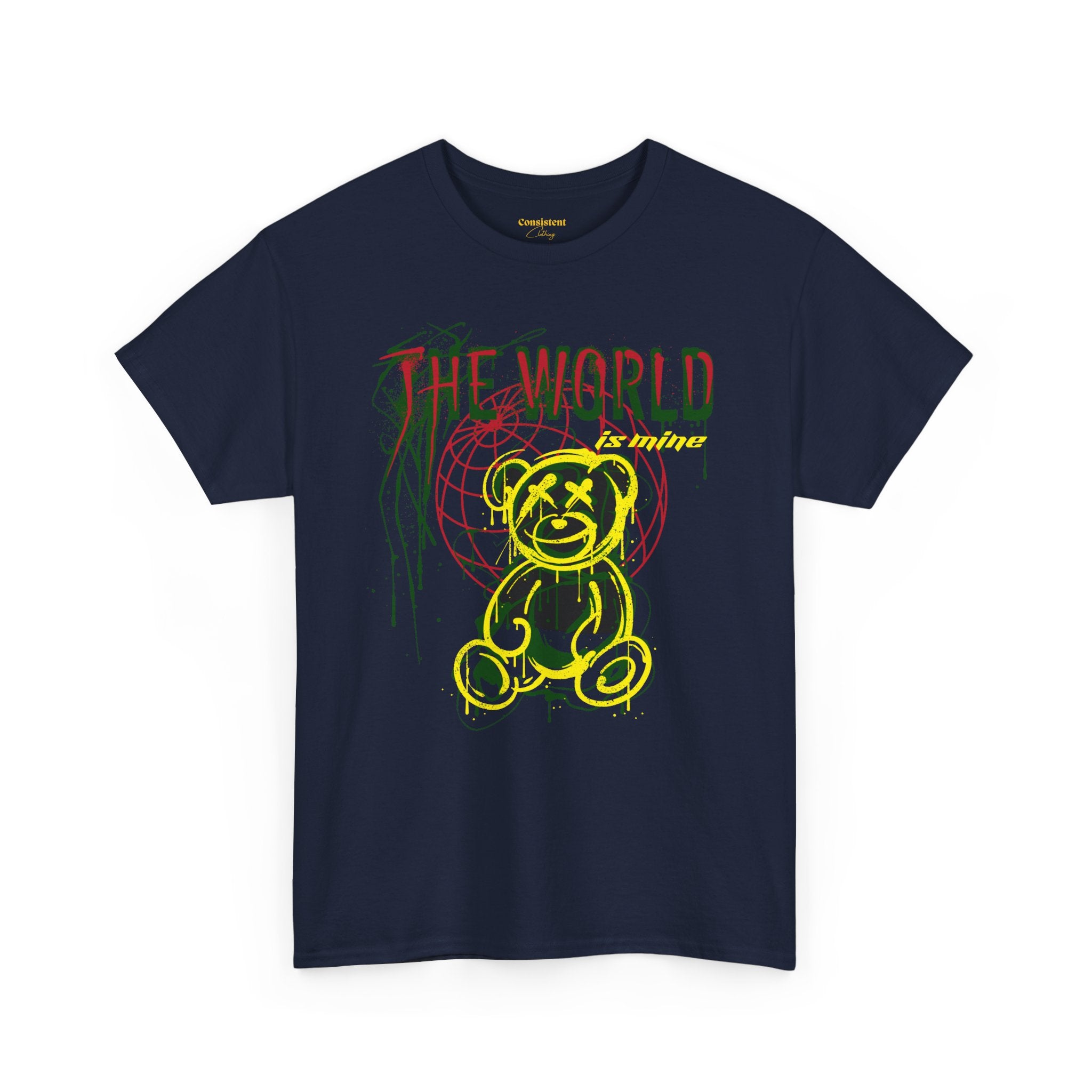 The World Is Mine Teddy Tee — Grunge Teddy Bear Graphic T-Shirt