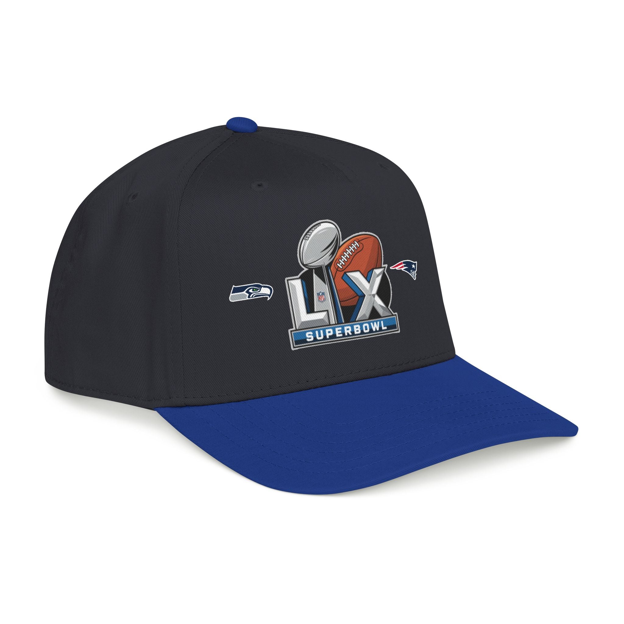 Super Bowl LX Football Logo Mid Profile Baseball Cap | Team Patch