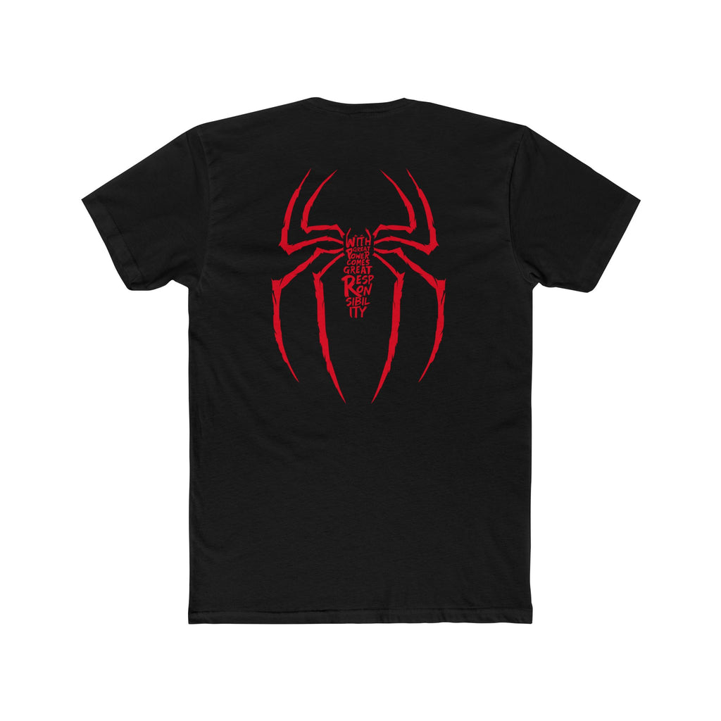 Vigilante Graphic Tee — Red Neon Spider Noir T-Shirt