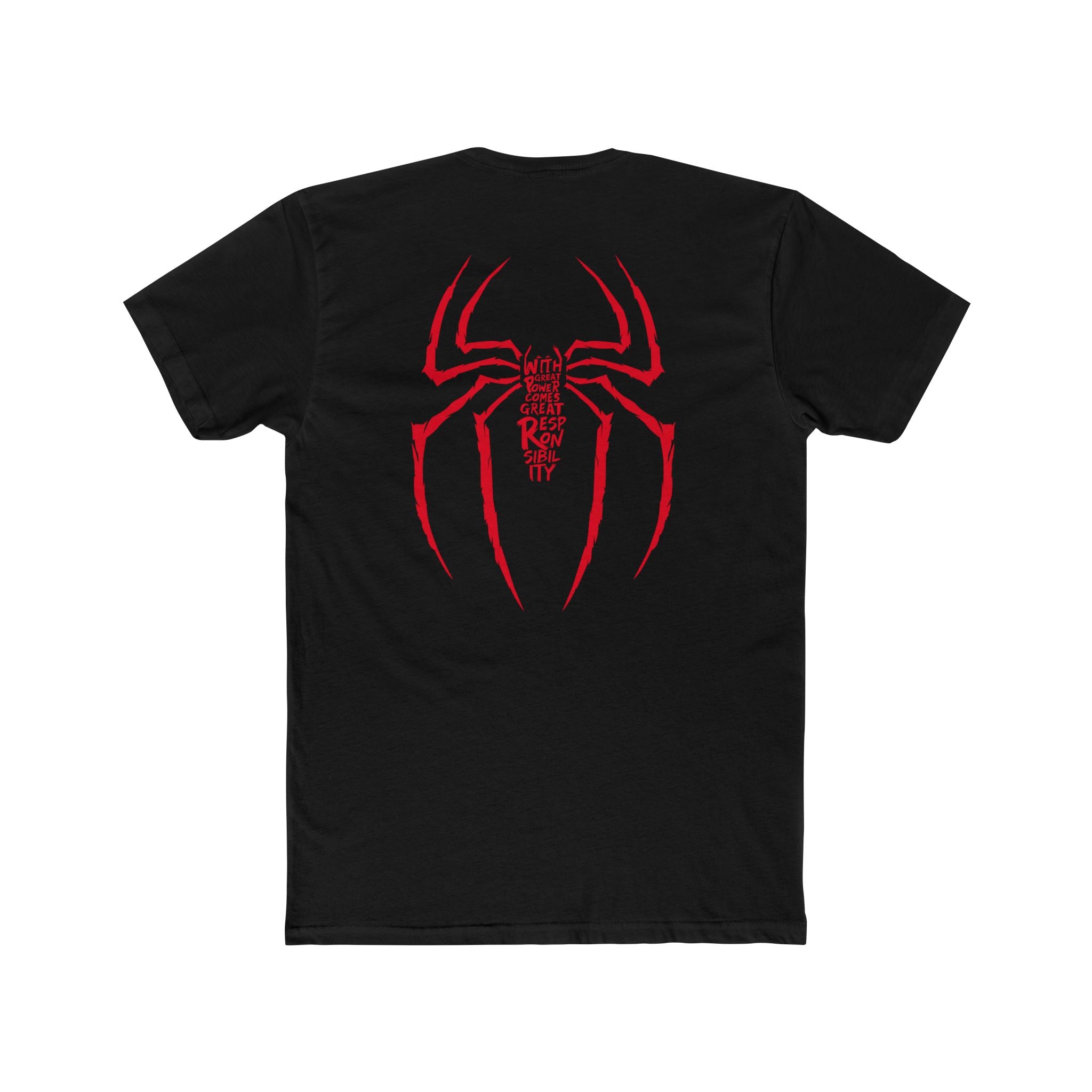 Vigilante Graphic Tee — Red Neon Spider Noir T-Shirt