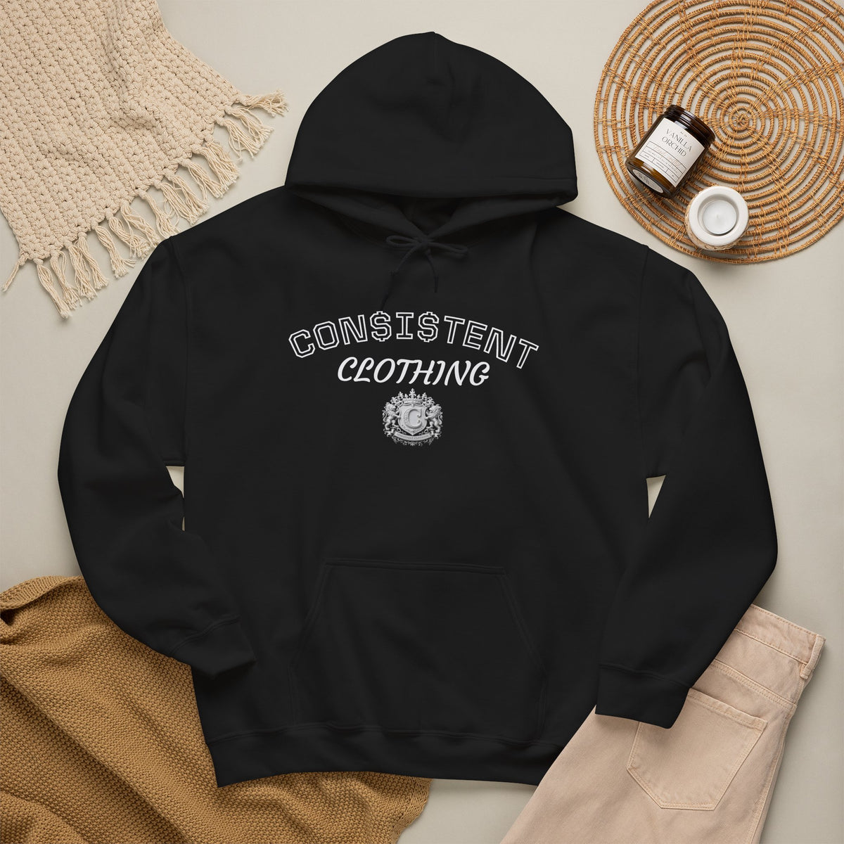 Consistent Clothing Crest Hoodie — Vintage Collegiate Logo Pullover