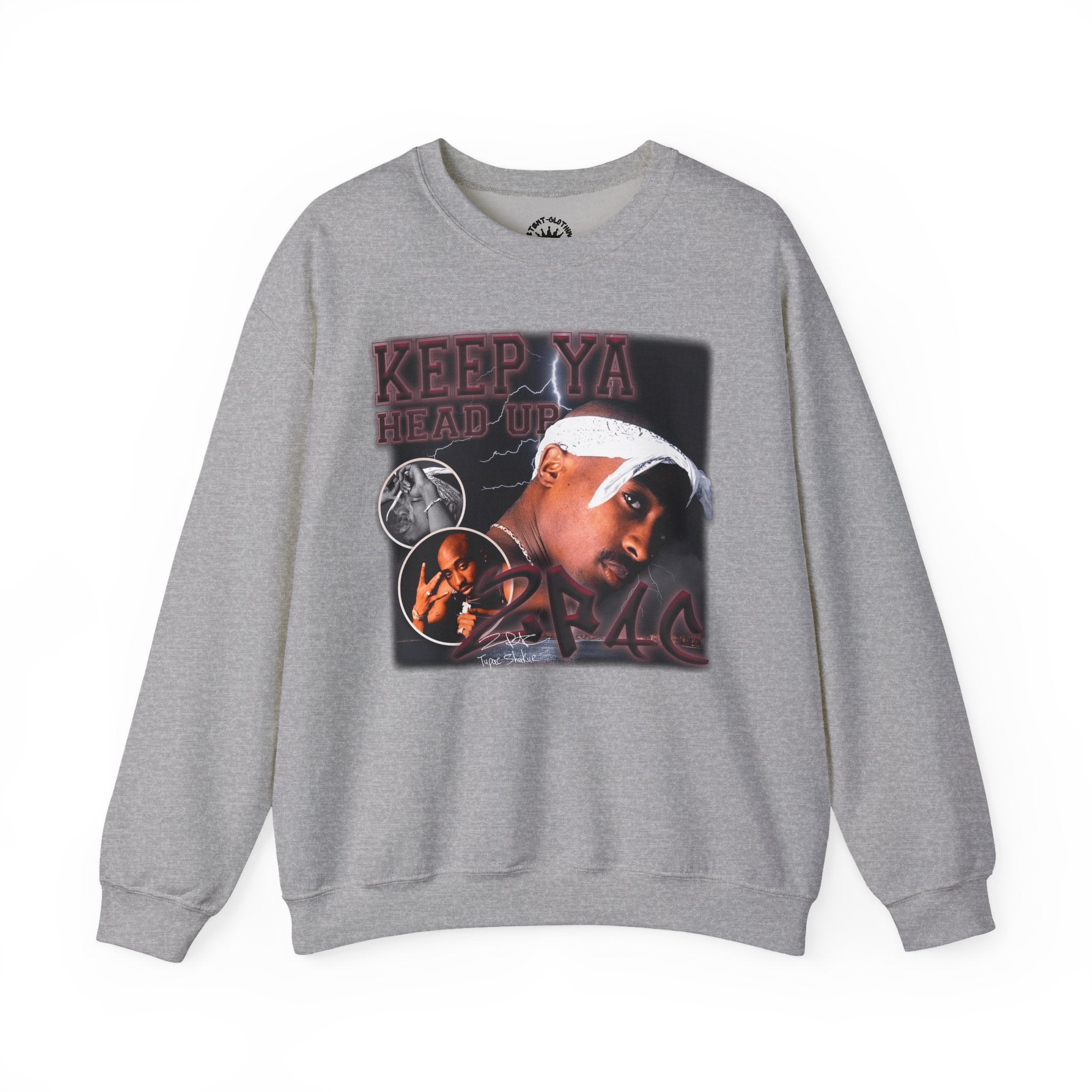 Retro Hip-Hop Graphic Sweatshirt — Keep Ya Head Up Design