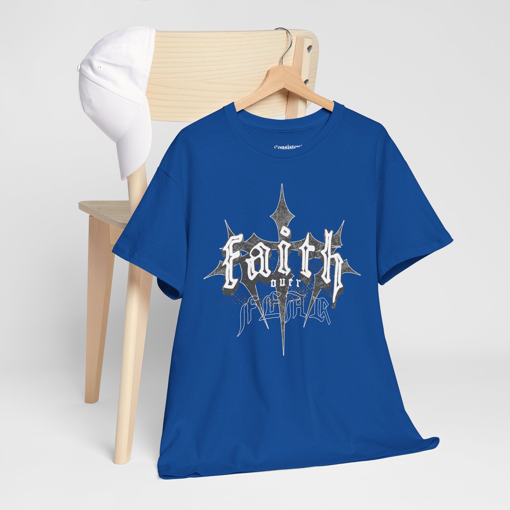 Faith Over Fear Graphic Tee — Dark Metal Band Style Shirt