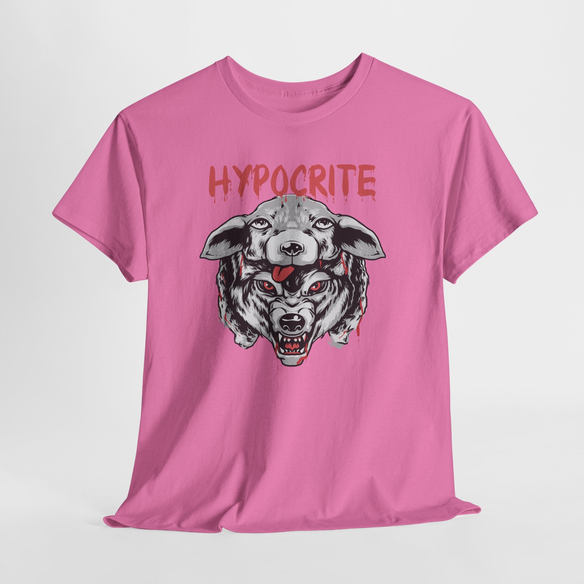 Hypocrite Wolf T-Shirt — Bold Graphic Tee with Dual-Head Wolf Design