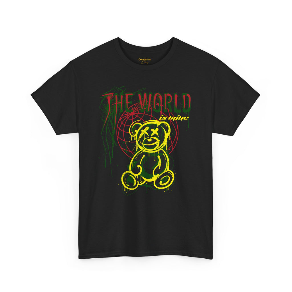 The World Is Mine Teddy Tee — Grunge Teddy Bear Graphic T-Shirt