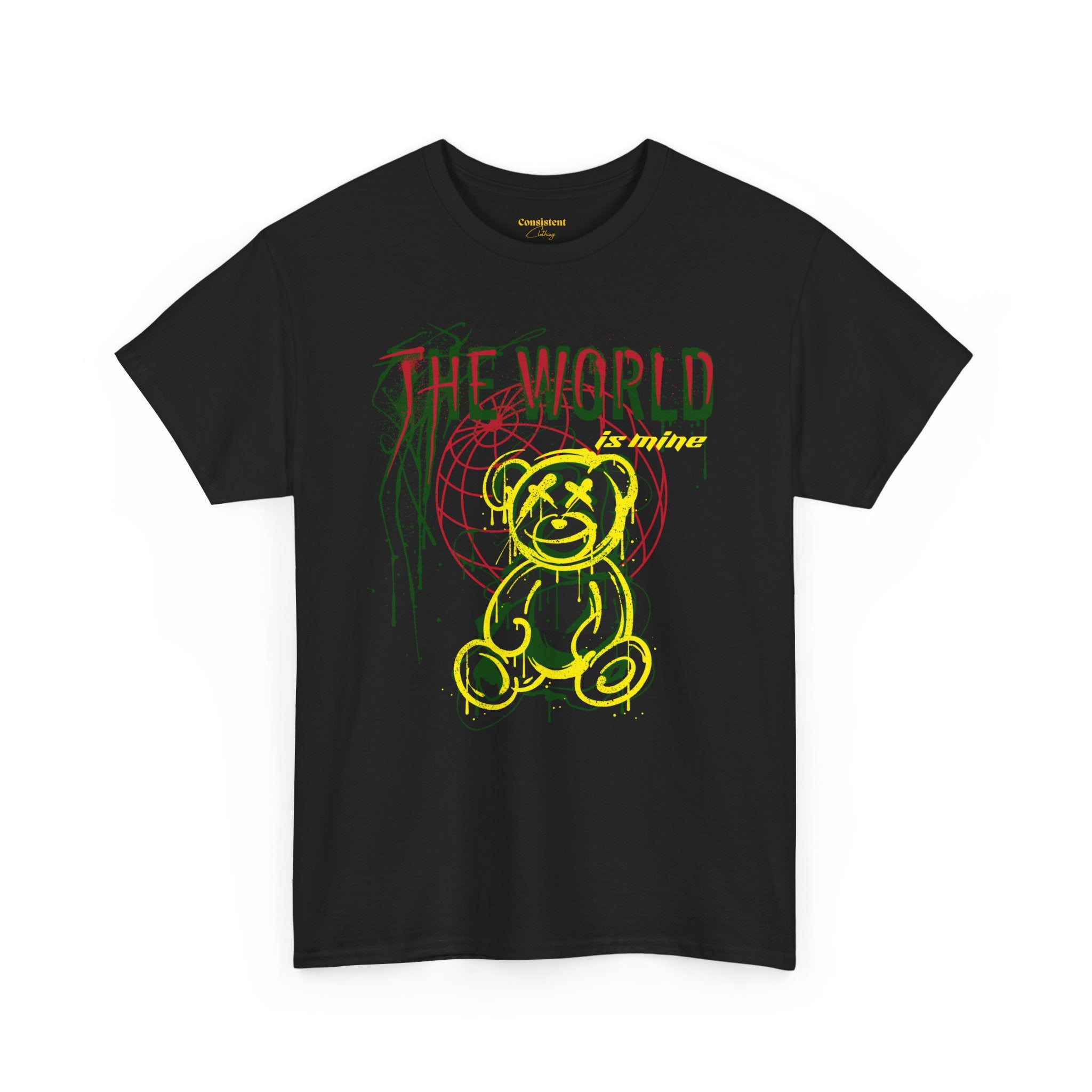 The World Is Mine Teddy Tee — Grunge Teddy Bear Graphic T-Shirt