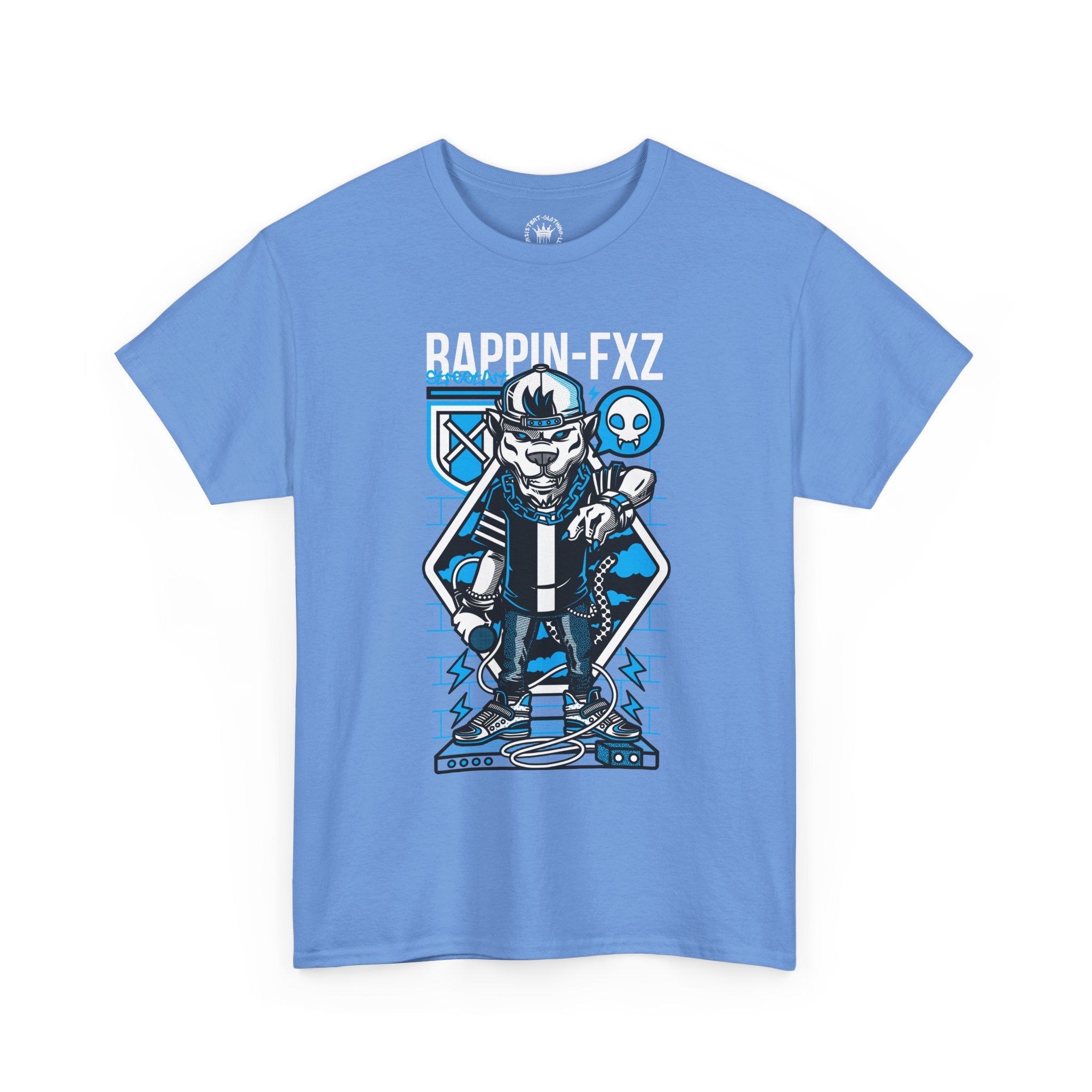 Rappin-FXZ Graphic Tee — Retro Cyberpunk DJ Skull T-Shirt