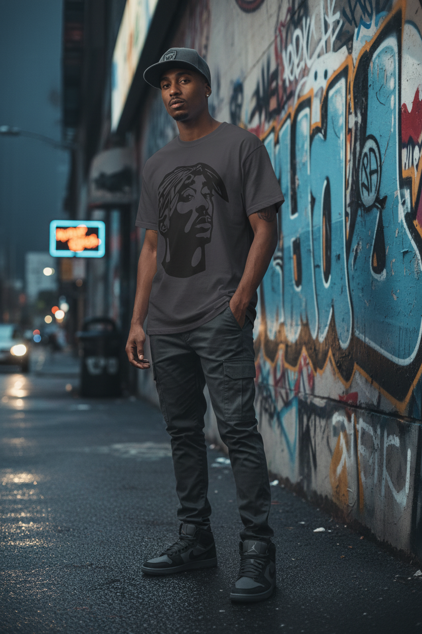 Bold Rap Legend Portrait T-Shirt