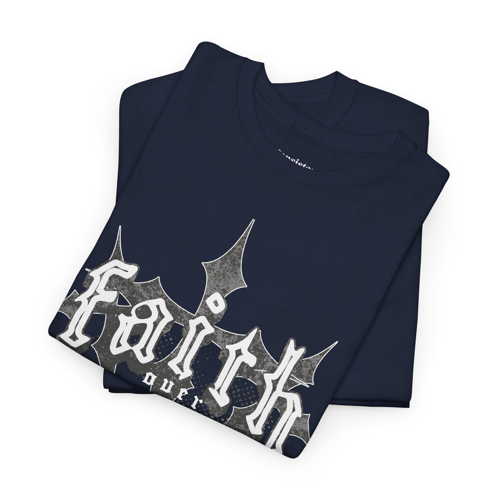 Faith Over Fear Graphic Tee — Dark Metal Band Style Shirt