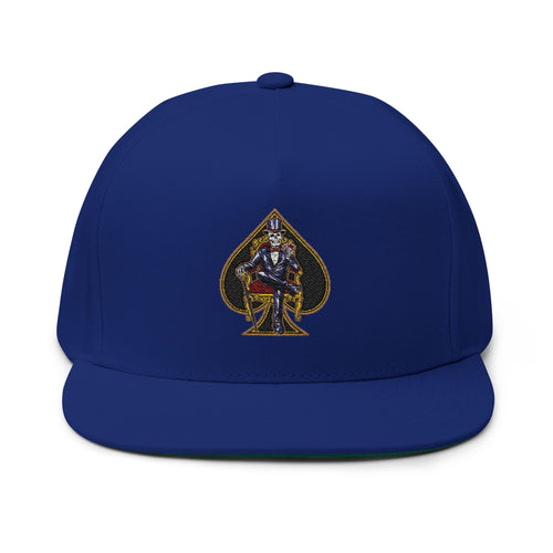 Ace of Spades Embroidered Flat Bill Hats