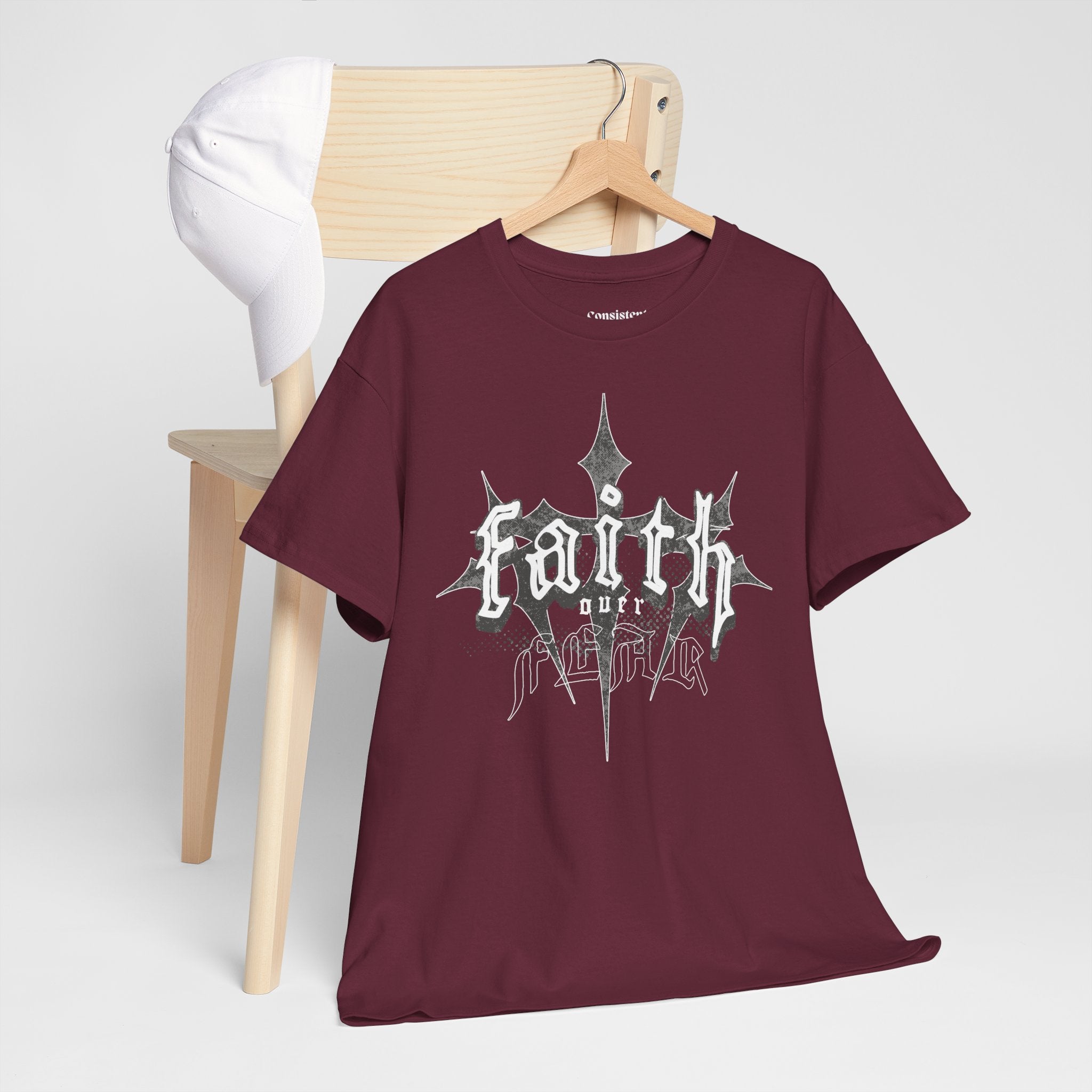 Faith Over Fear Graphic Tee — Dark Metal Band Style Shirt