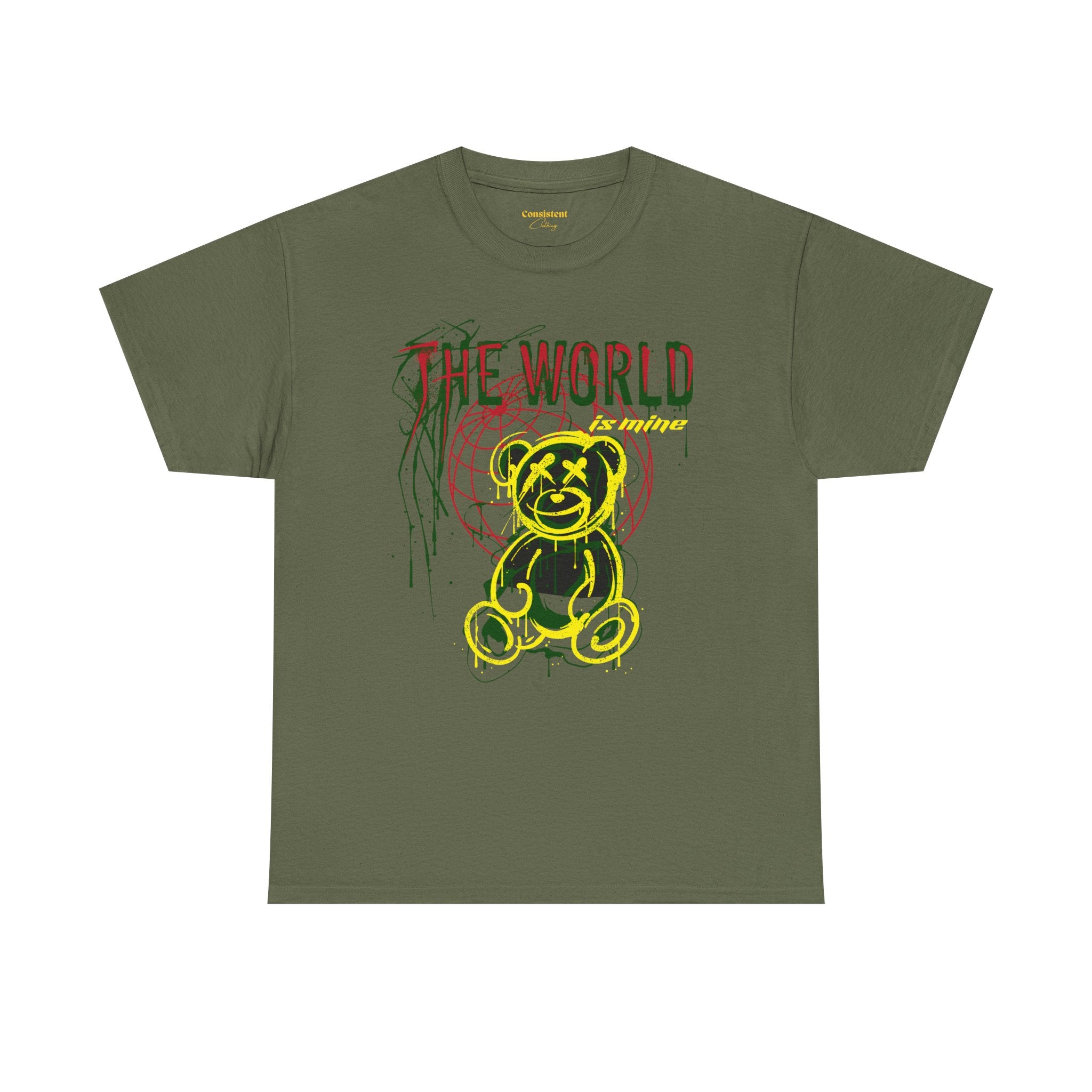 The World Is Mine Teddy Tee — Grunge Teddy Bear Graphic T-Shirt