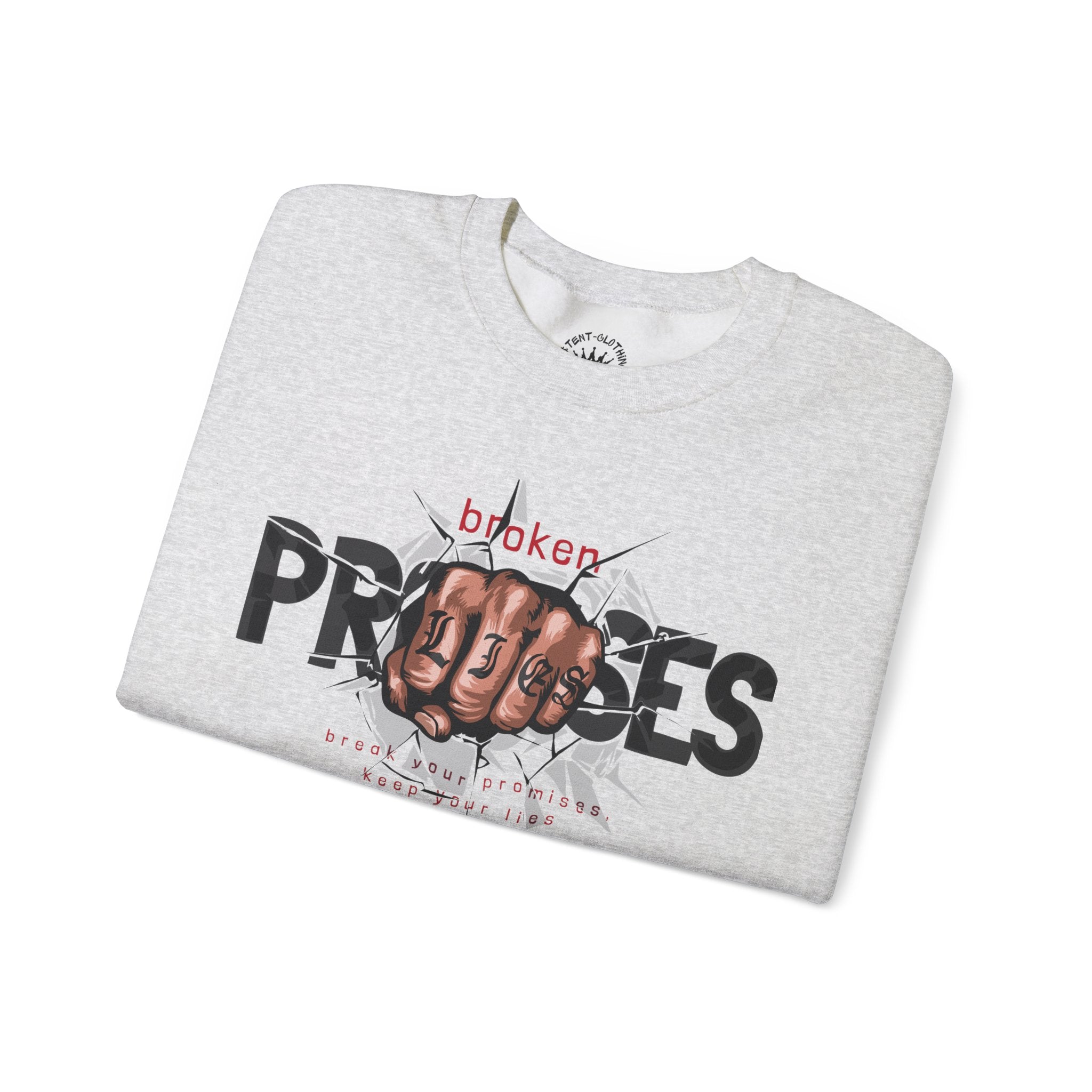 Crewneck Sweatshirt - 'Broken Promises' Graphic Fist Design