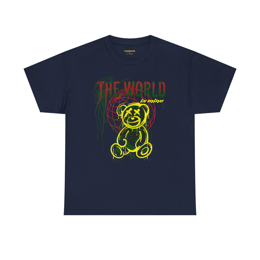 The World Is Mine Teddy Tee — Grunge Teddy Bear Graphic T-Shirt