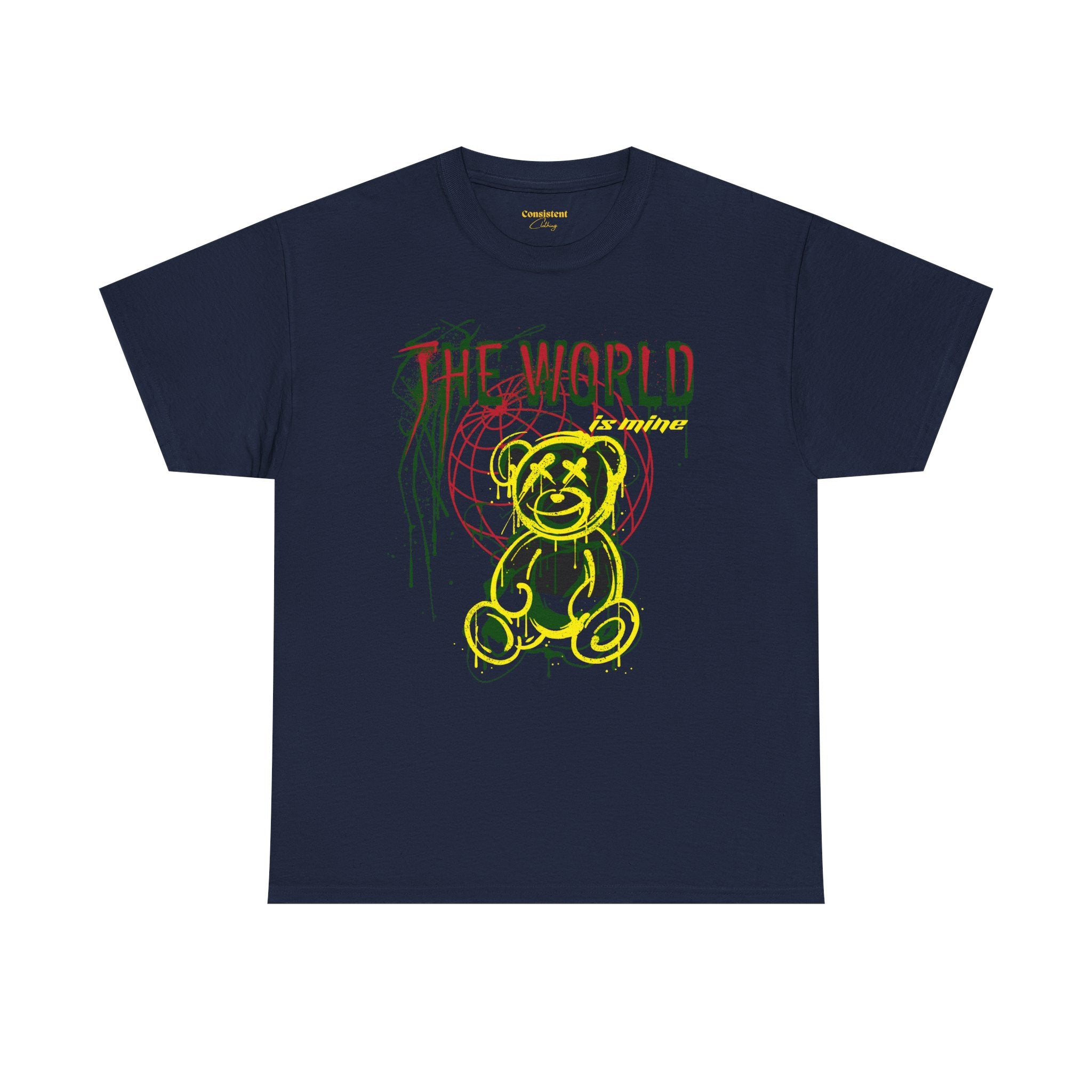 The World Is Mine Teddy Tee — Grunge Teddy Bear Graphic T-Shirt