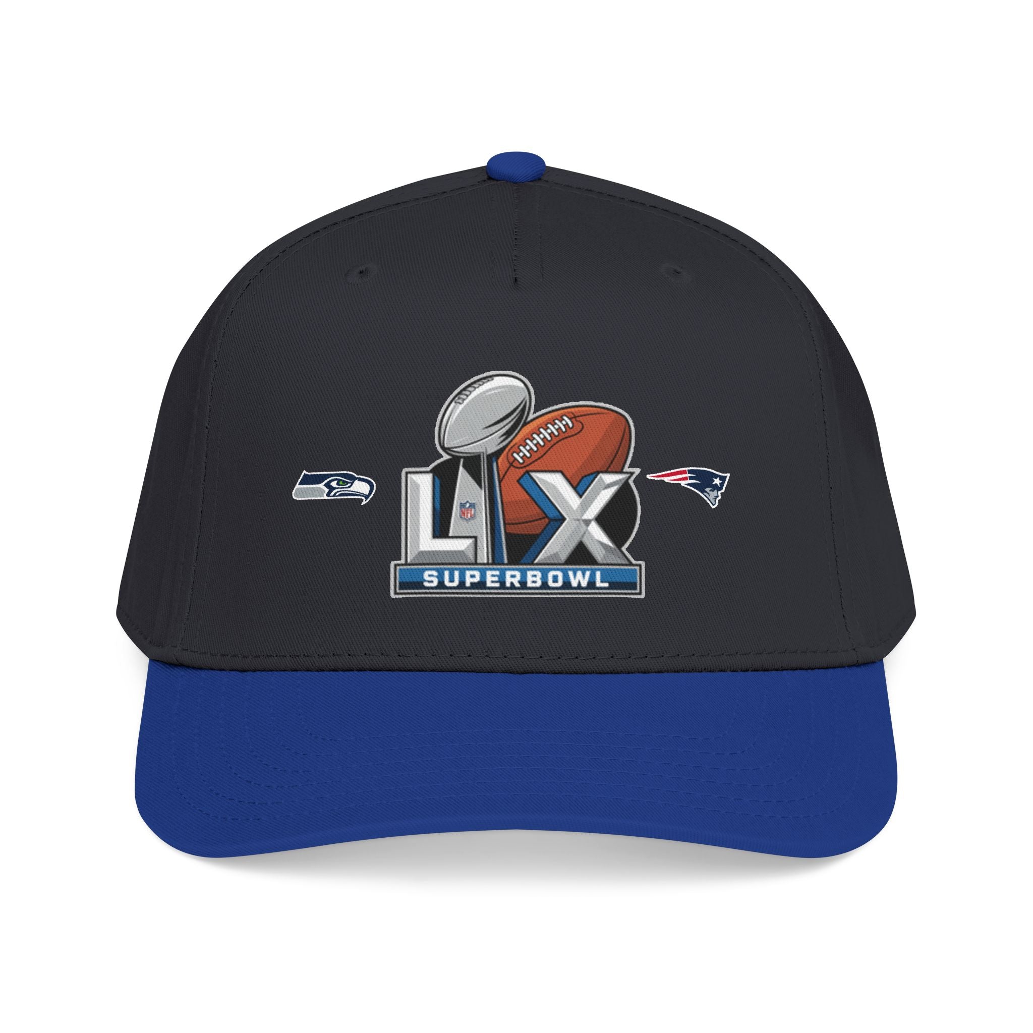 Super Bowl LX Football Logo Mid Profile Baseball Cap | Team Patch
