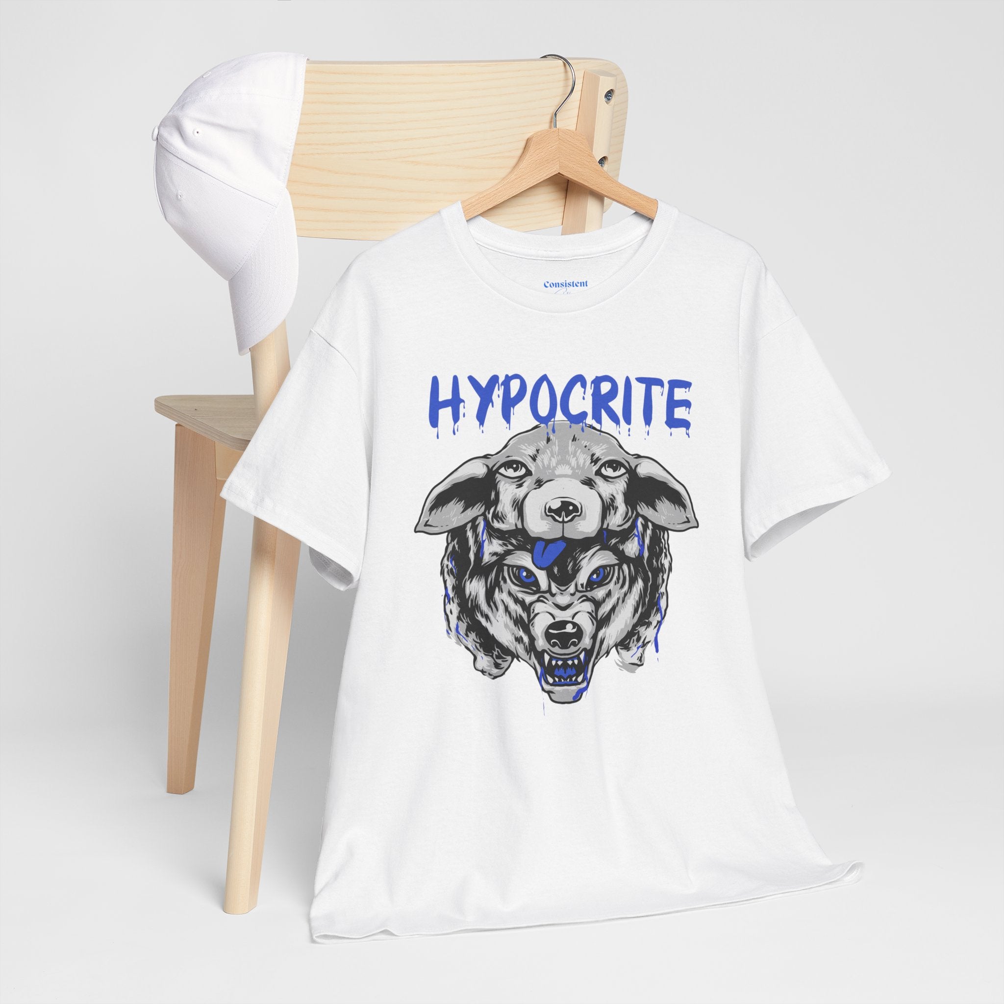 Hypocrite Wolf T-Shirt — Bold Graphic Tee with Dual-Head Wolf Design