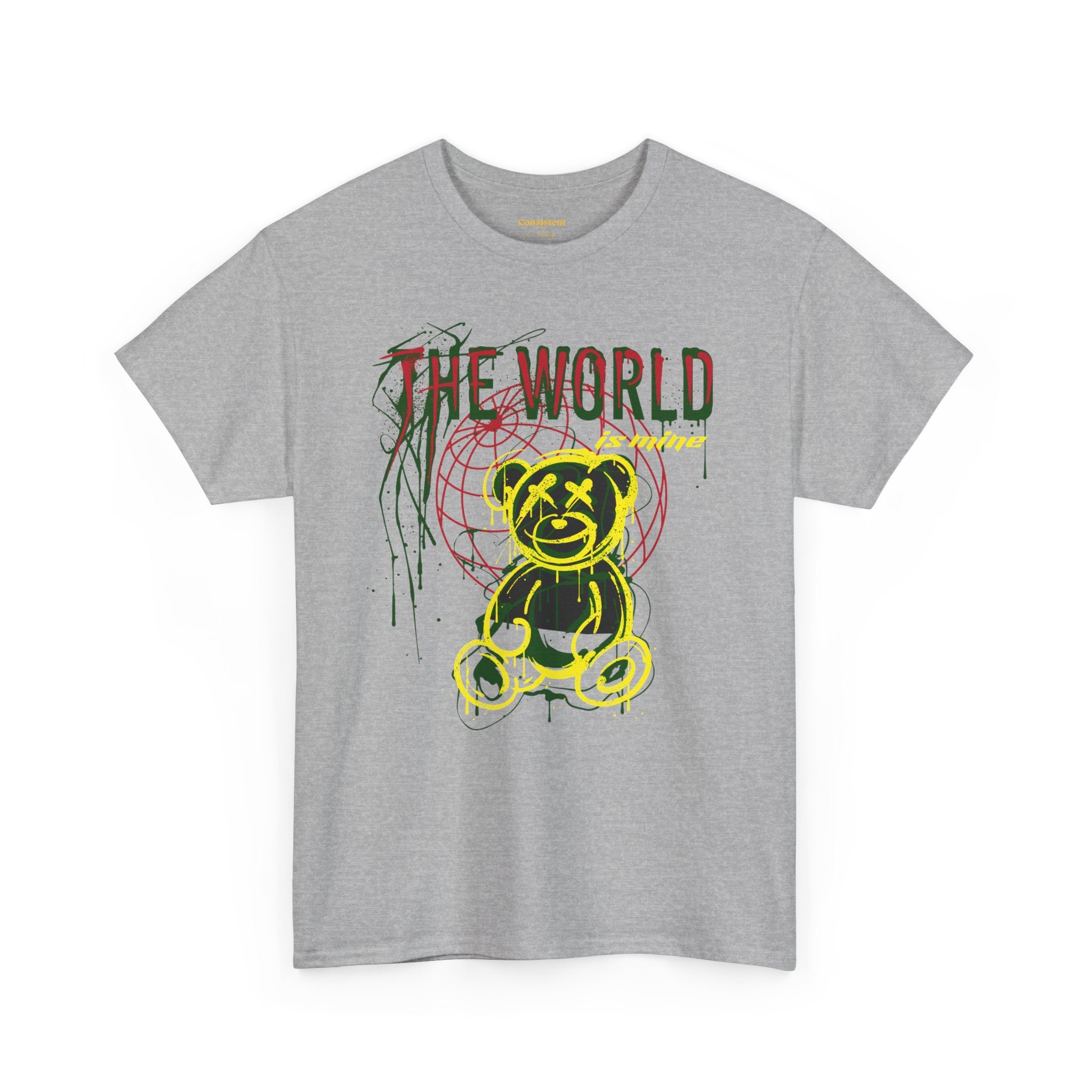 The World Is Mine Teddy Tee — Grunge Teddy Bear Graphic T-Shirt