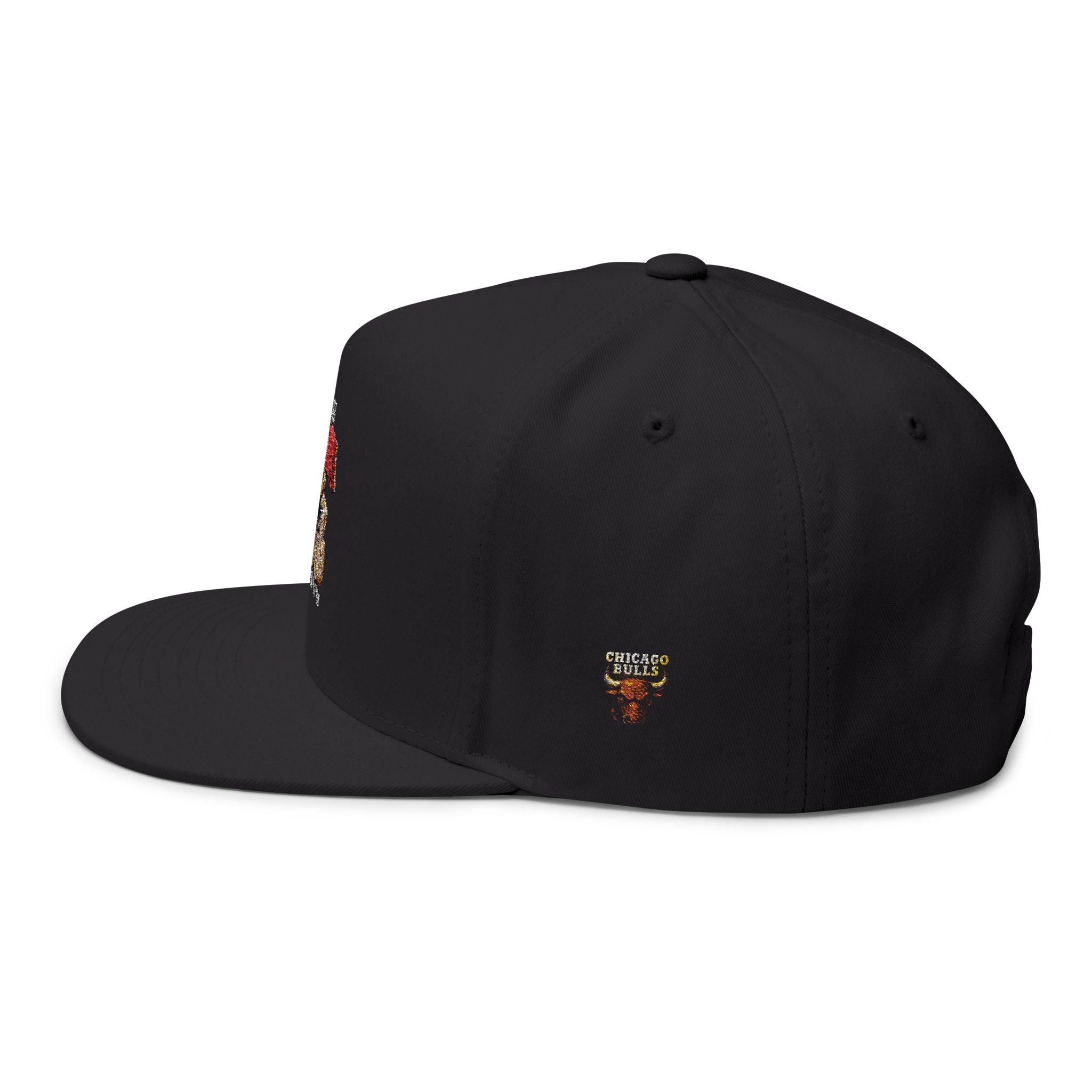 Embroidered Flat Bill Cap — Retro Michael Jordan Basketball Logo