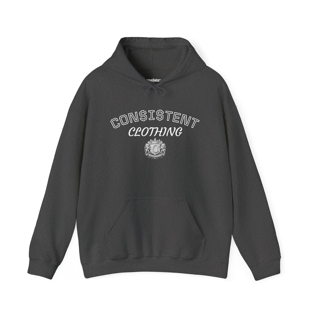 Consistent Clothing Crest Hoodie — Vintage Collegiate Logo Pullover