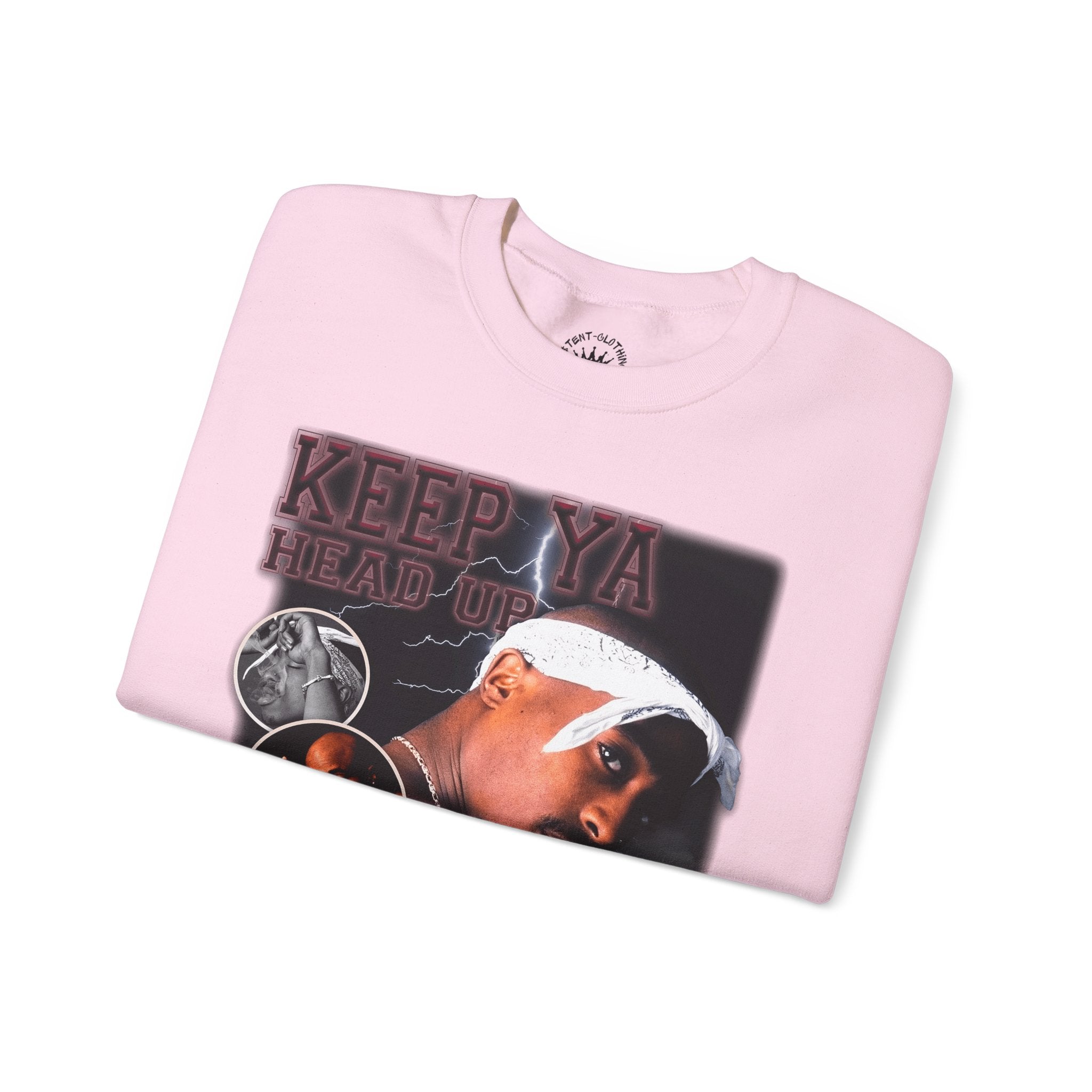 Retro Hip-Hop Graphic Sweatshirt — Keep Ya Head Up Design