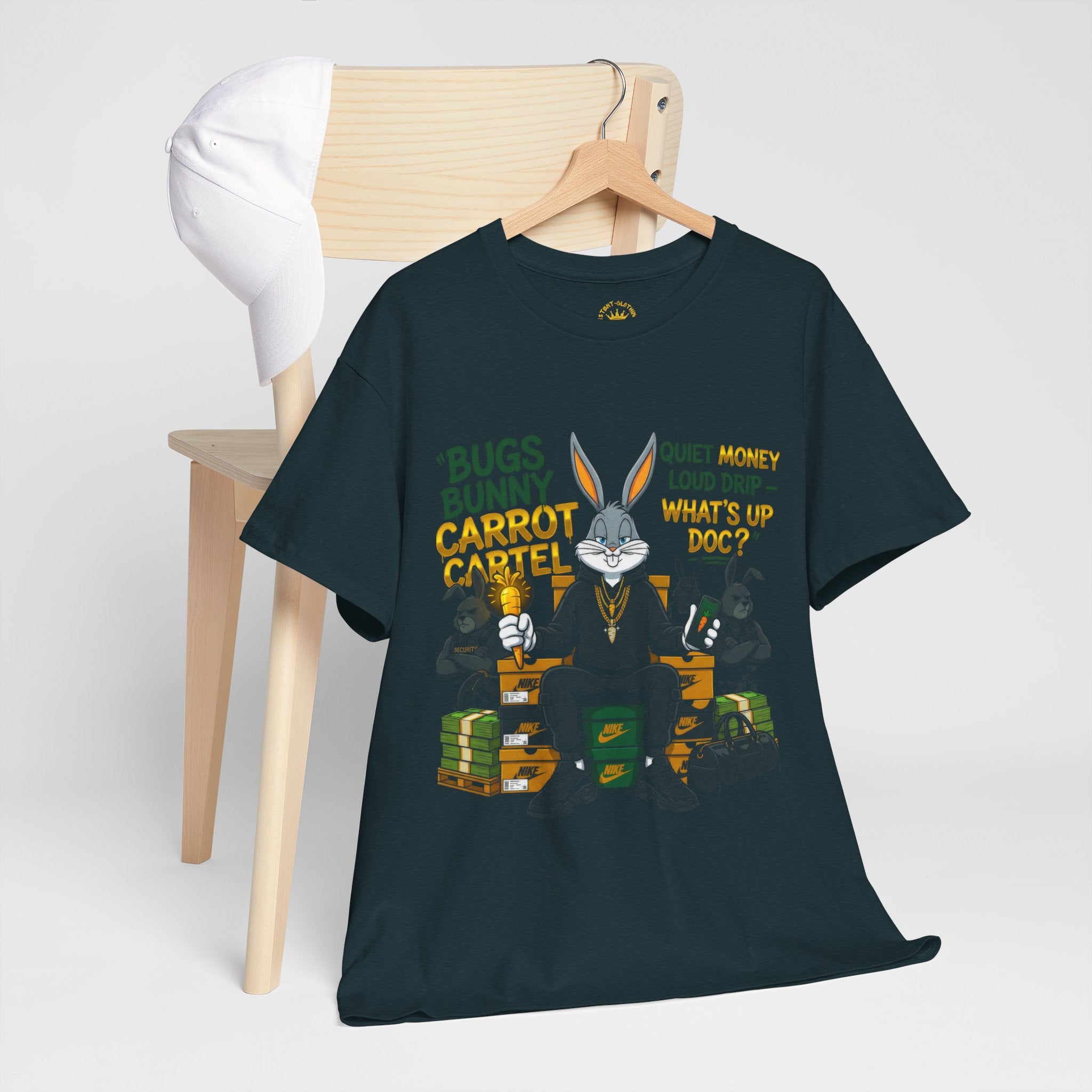 Bunny Carrot Cartel Graphic Tee – "What's Up Doc?" Money Heist Style T-Shirt
