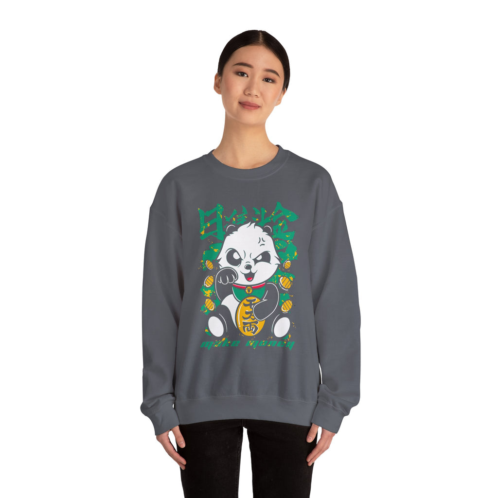 Lucky Panda Crewneck sweatshirt | Maneki Neko inspired design
