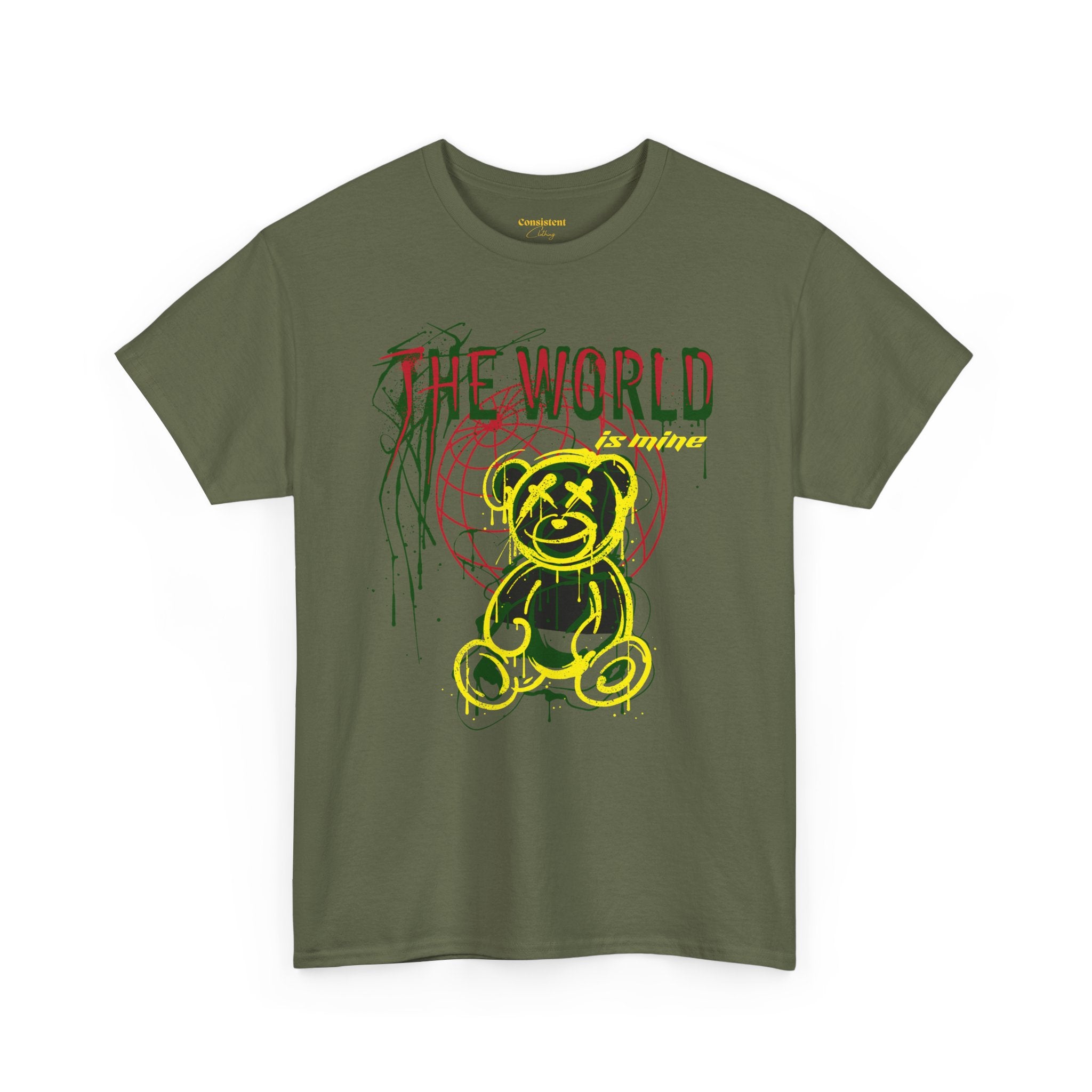 The World Is Mine Teddy Tee — Grunge Teddy Bear Graphic T-Shirt