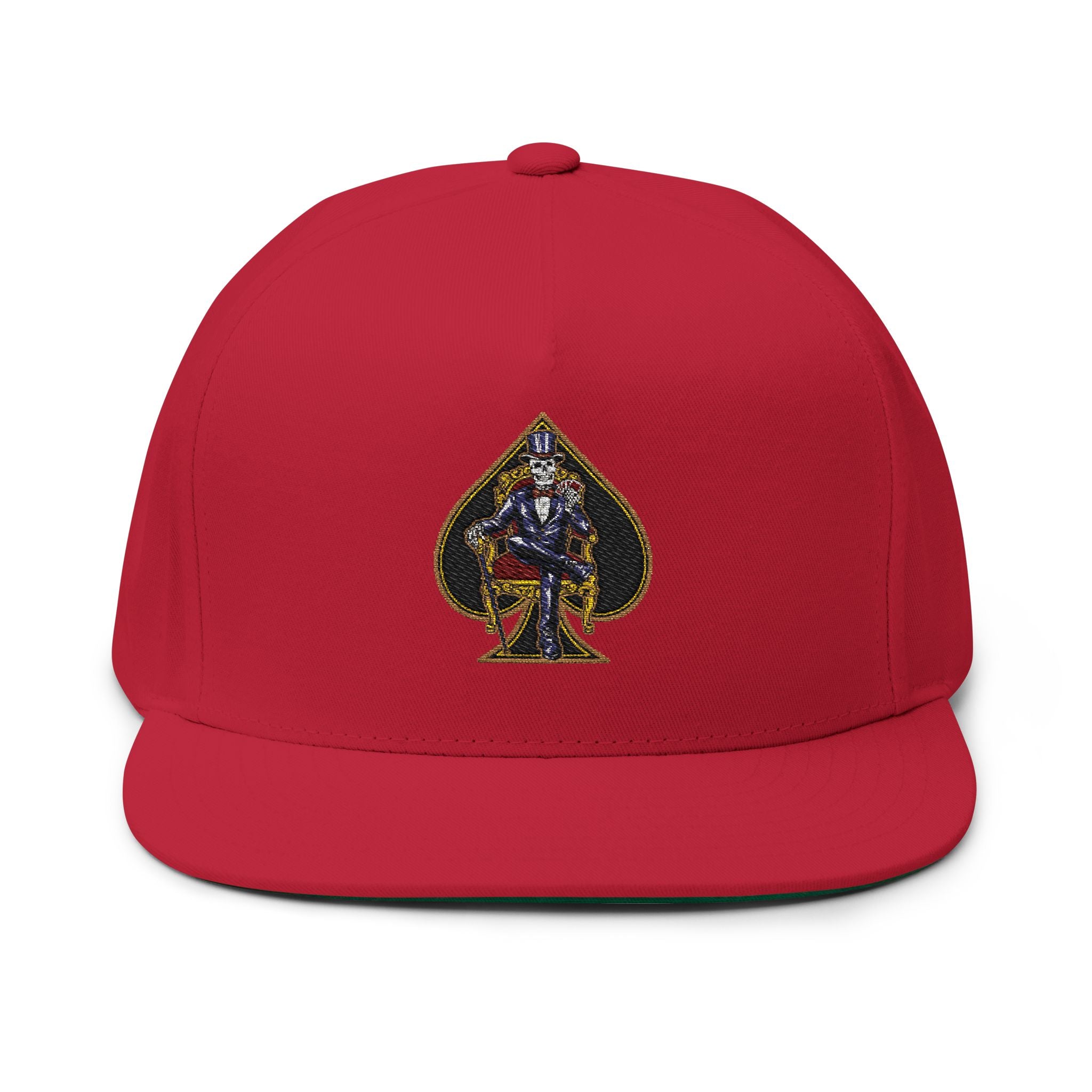 Ace of Spades Embroidered Flat Bill Hats