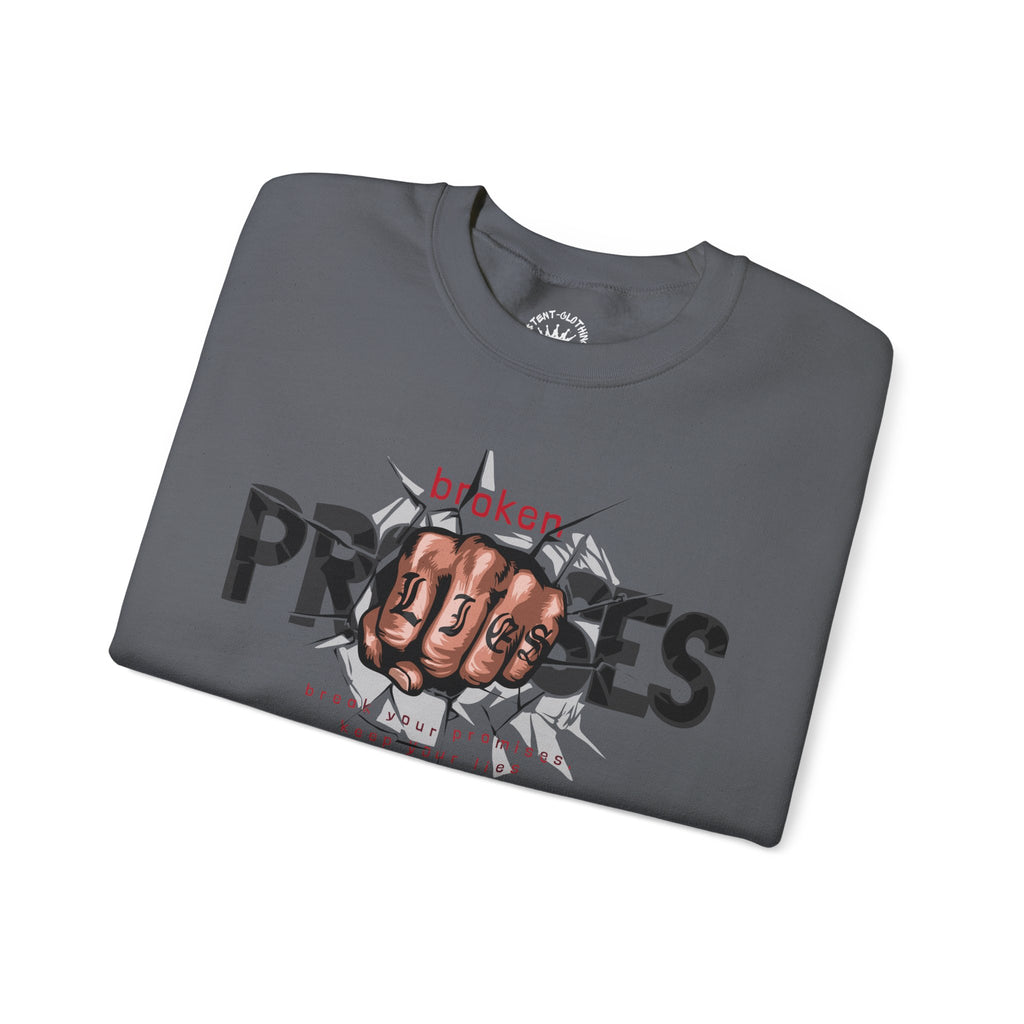 Crewneck Sweatshirt - 'Broken Promises' Graphic Fist Design