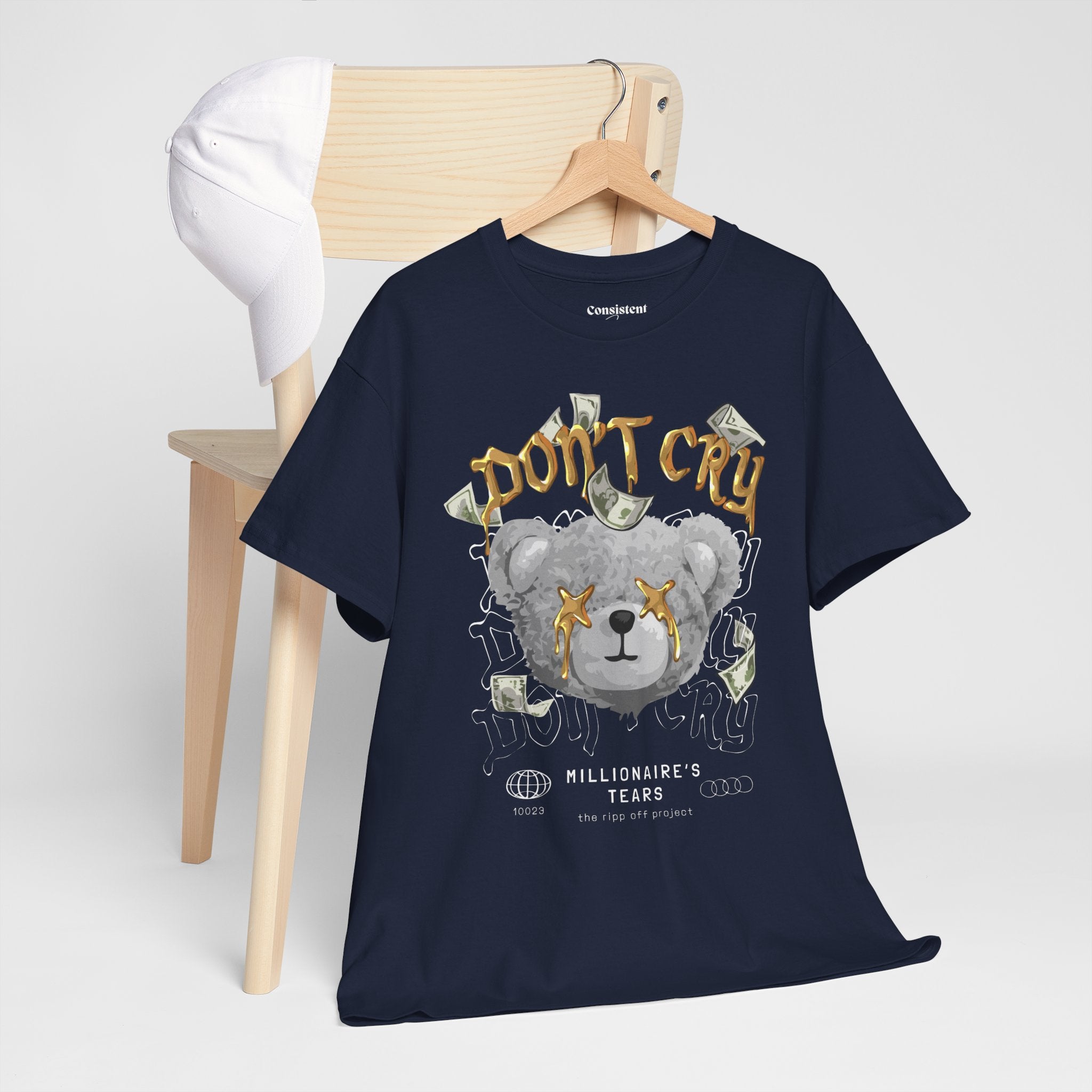 Don't Cry Teddy Graphic Tee — "Millionaire's Tears" Streetwear T-Shirt
