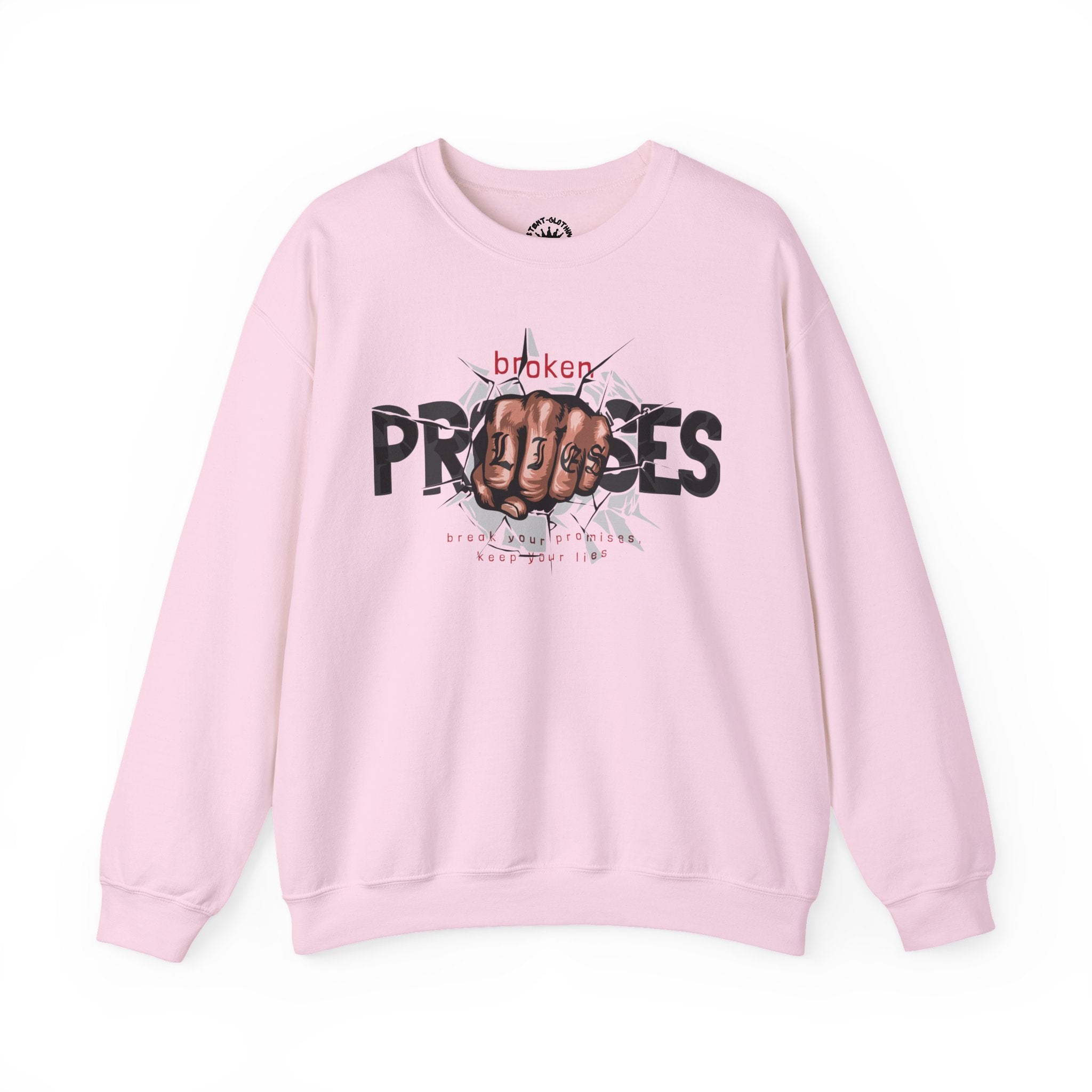 Crewneck Sweatshirt - 'Broken Promises' Graphic Fist Design
