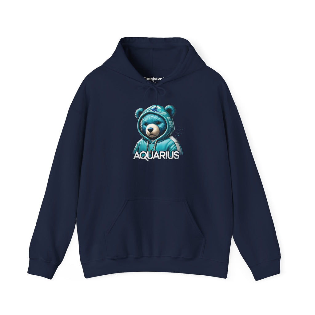 Aquarius Teddy Bear Hoodie | Zodiac Bear Graphic Sweatshirt