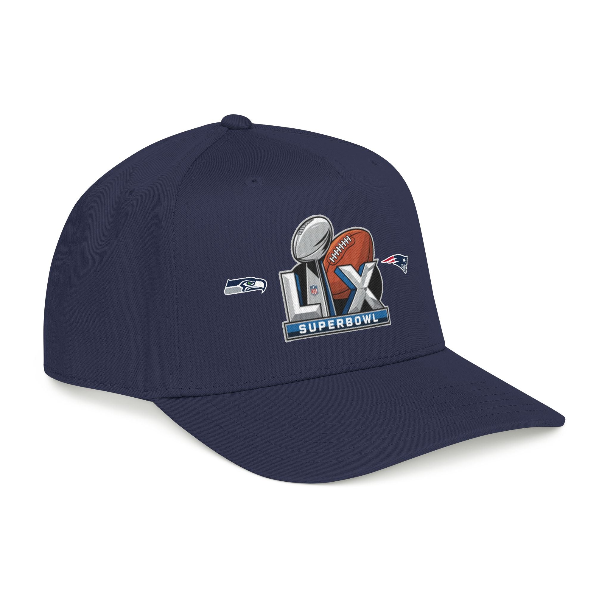 Super Bowl LX Football Logo Mid Profile Baseball Cap | Team Patch