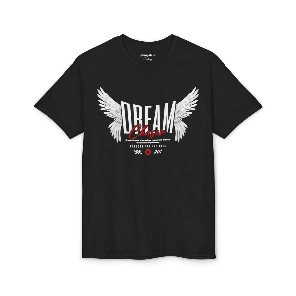 Dream Chaser T-Shirt — Angel Wings Motivational Graphic Tee